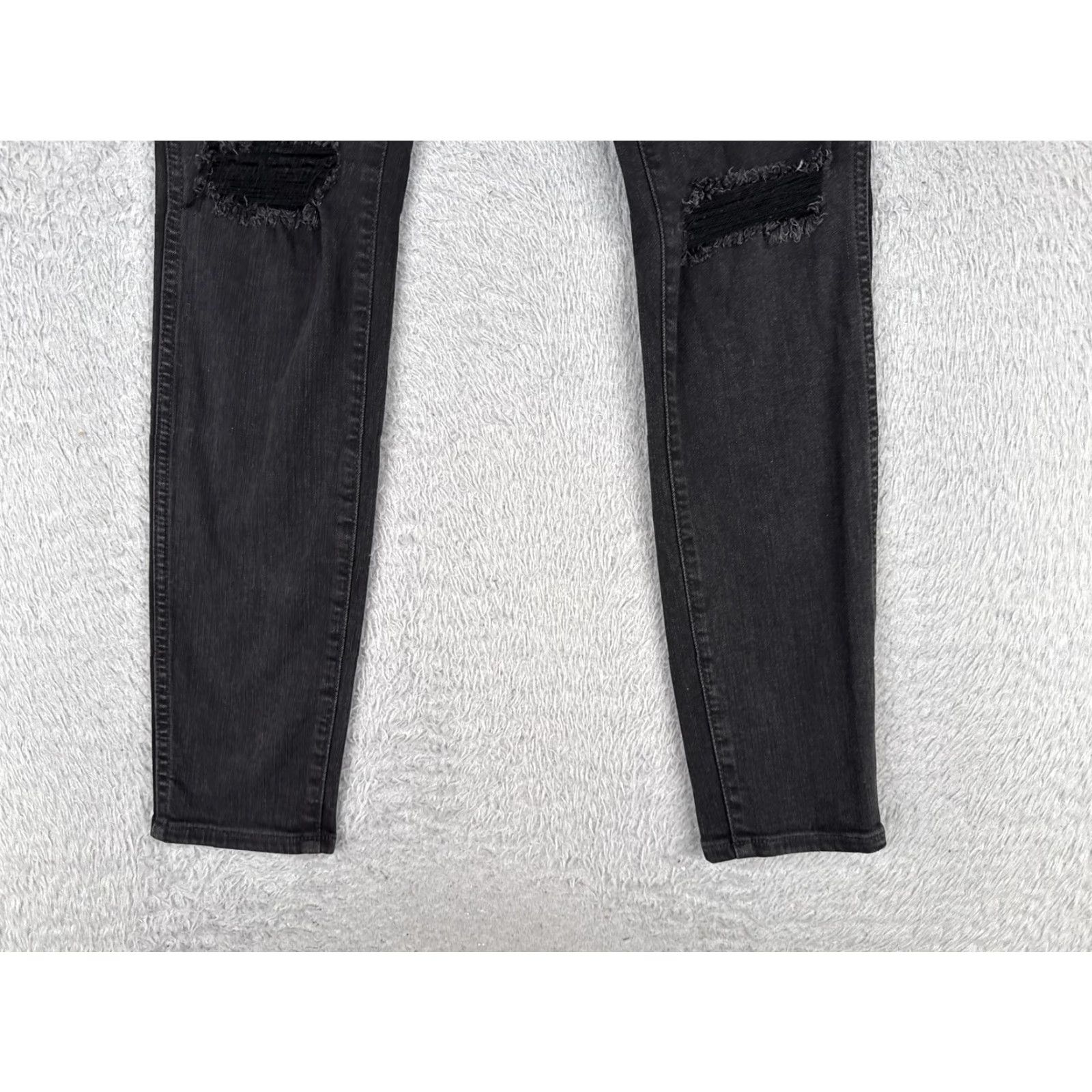 Madewell Madewell Jeans Womens 27 Black 10" Roadtripper High Rise Skinny Distressed Knee Jeans Size 27" / US 4 / IT 40 - 2 Thumbnail