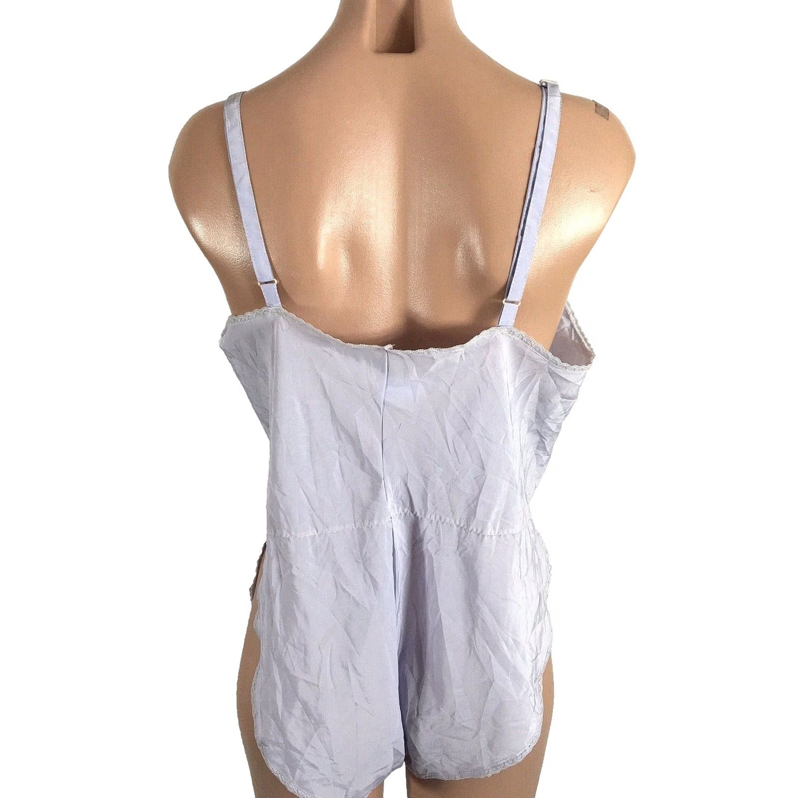 Vintage Vintage Lorraine Romper Teddy 36 NWT Purple Nylon Lace Butterfly 1970s Womens Mens? Size 25" / US 0 / IT 36 - 2 Thumbnail