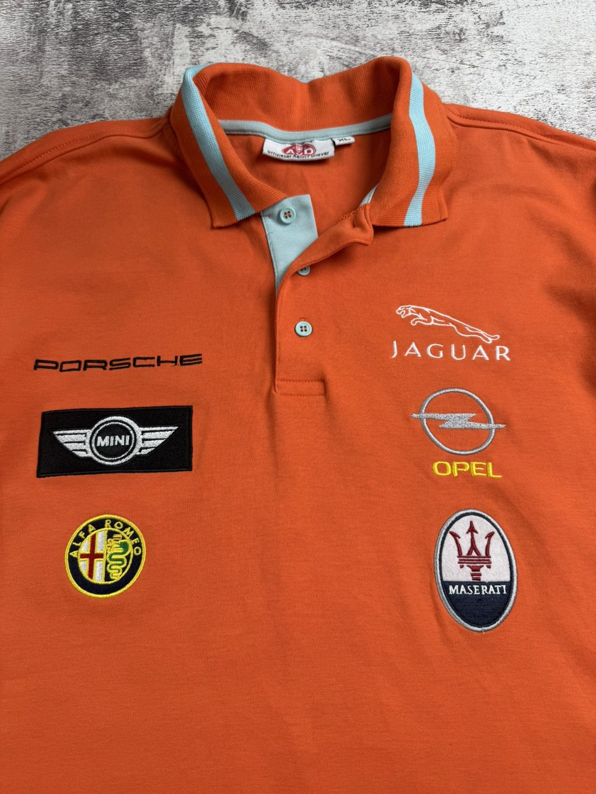 Vintage AVD Porsche Jaguar Maserati 2009 XL Grand Prix Racing T Shirt Long Sleeve Orange Size US XL / EU 56 / 4 - 8 Thumbnail