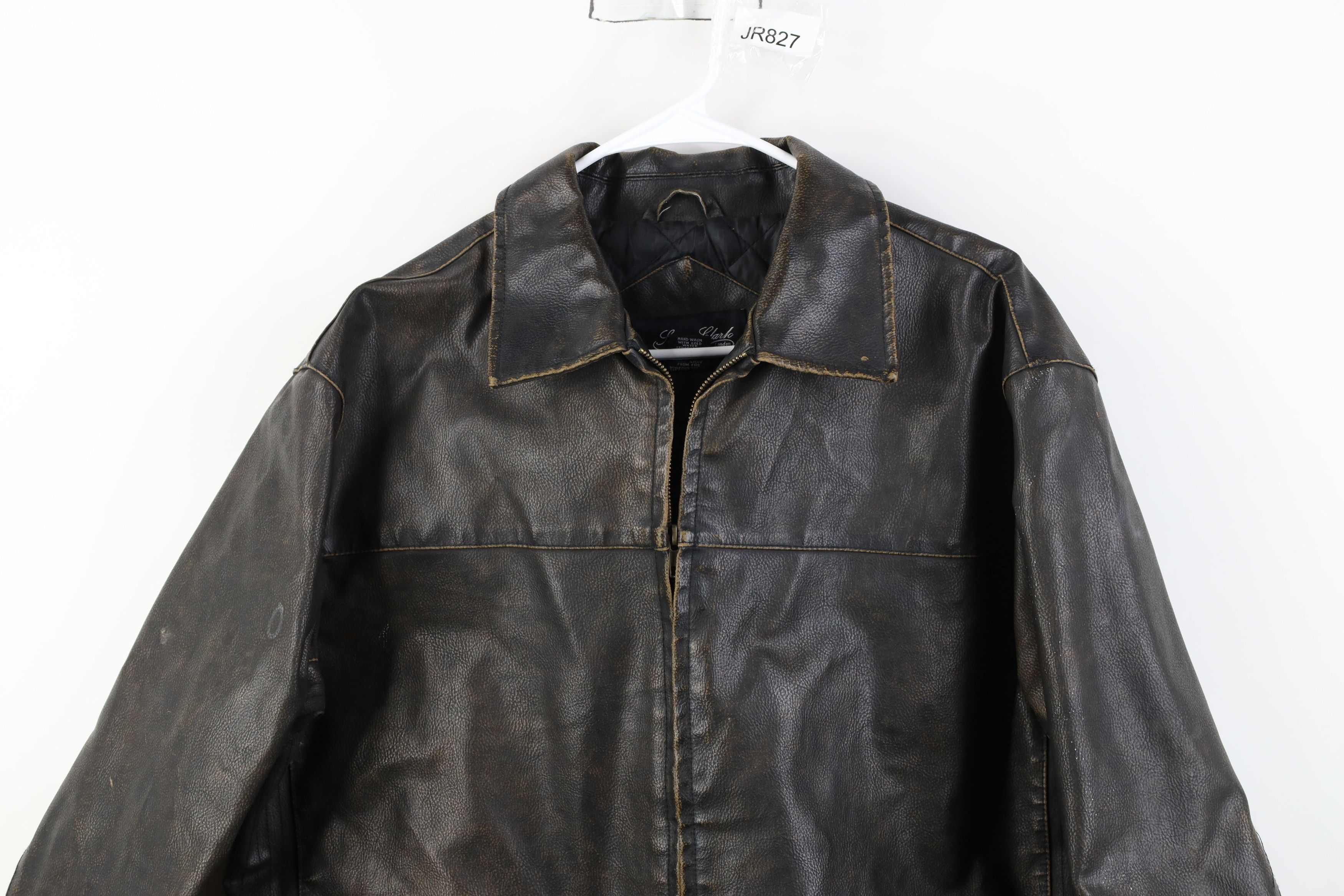 Vintage Vintage 90s Streetwear Quilted Faux Leather Jacket Brown Size US L / EU 52-54 / 3 - 2 Thumbnail