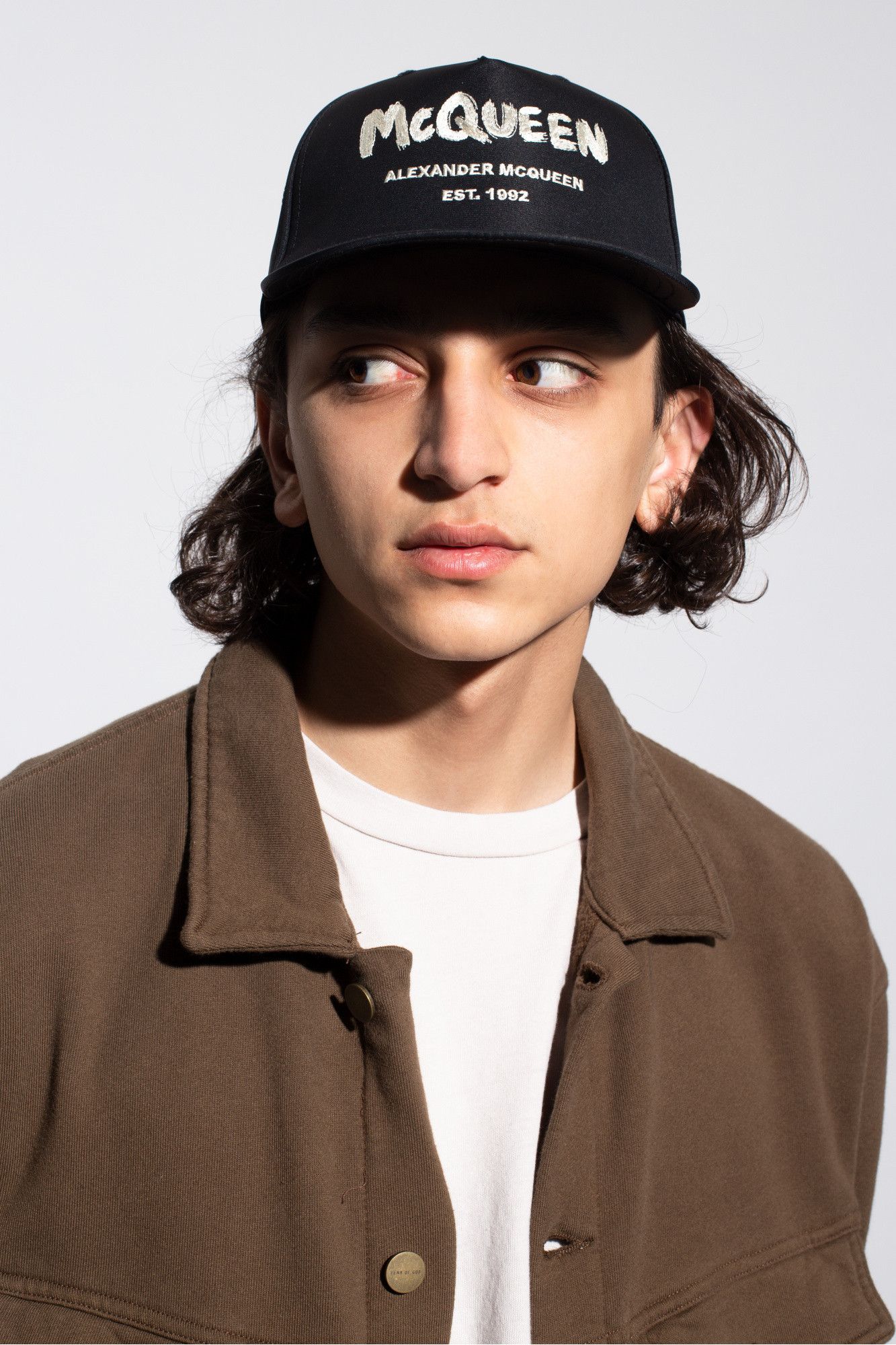 Alexander McQueen ALEXANDER MCQUEEN black graffiti logo baseball cap Large q Size ONE SIZE - 2 Thumbnail