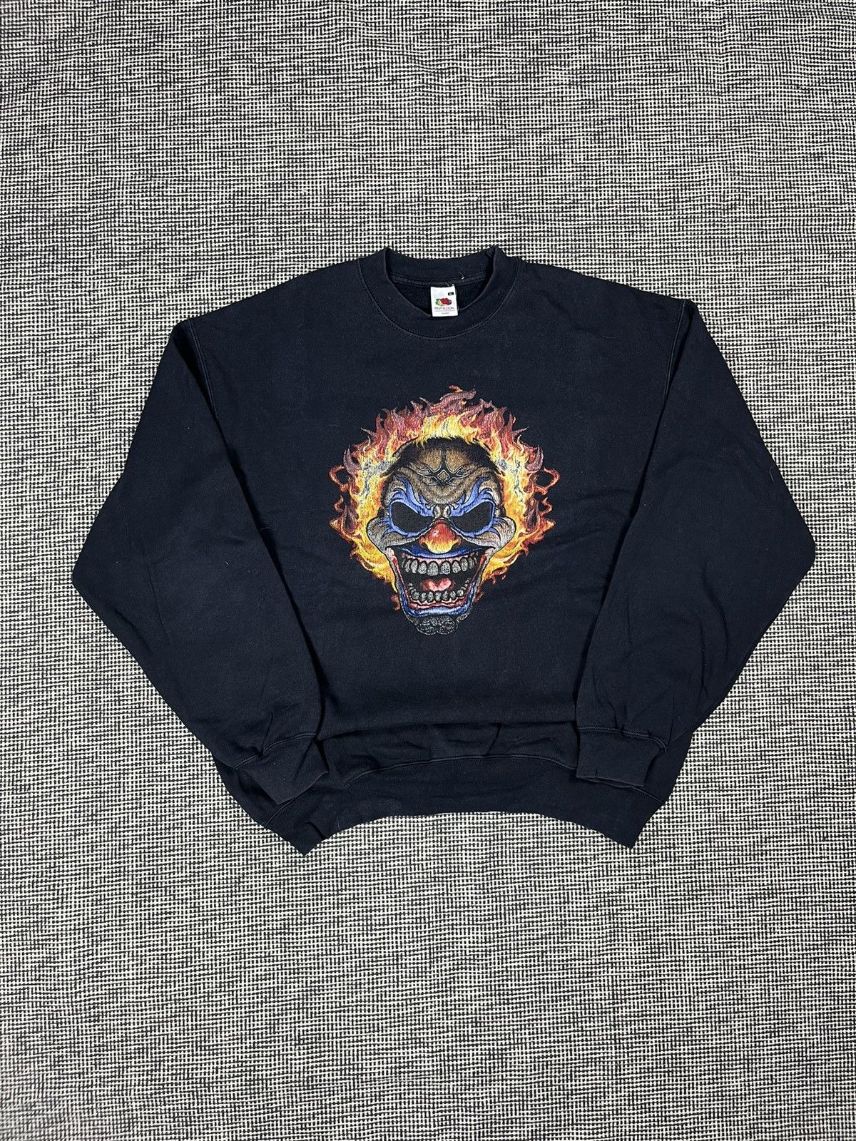 Vintage vintage y2k flaming clown cool graphic boxy faded crewneck Size US XL / EU 56 / 4 - 1 Thumbnail