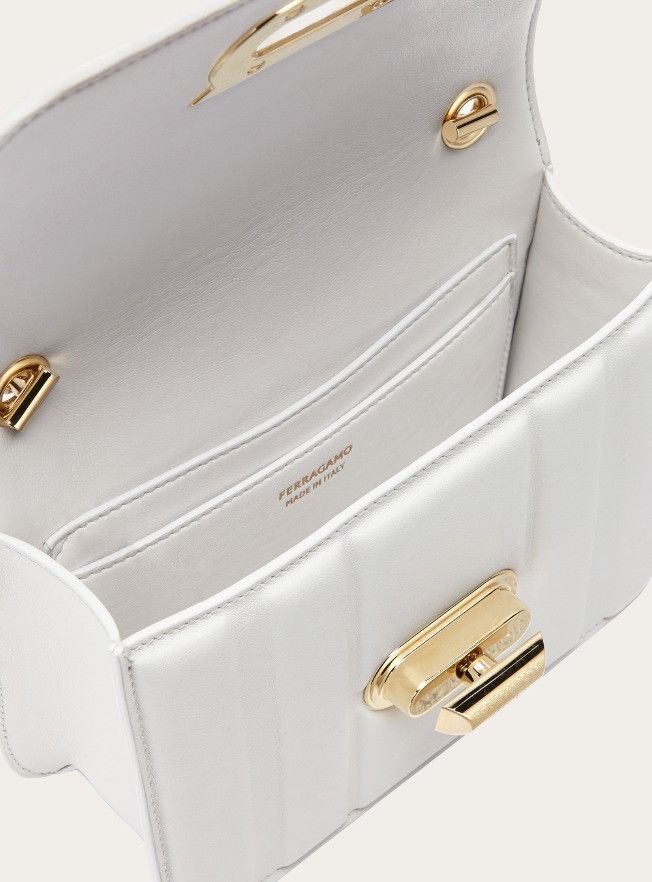 Salvatore Ferragamo o1s1rm0924 Size: OS / Embosse Leather Mini Bag in White Size ONE SIZE - 4 Thumbnail