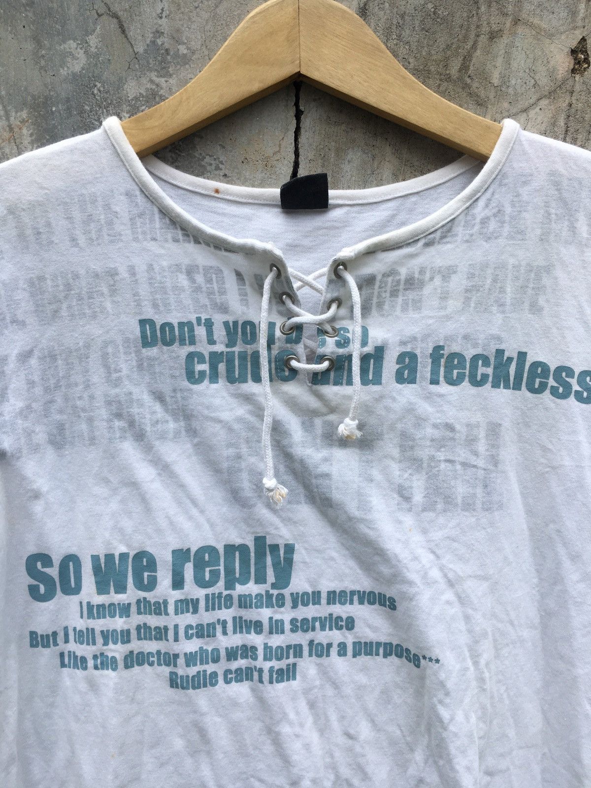 Beauty Beast × If Six Was Nine × Le Grande Bleu (L.G.B.) Y2k poem ruff beatz punk lace up long sleeve tee Size US L / EU 52-54 / 3 - 3 Thumbnail