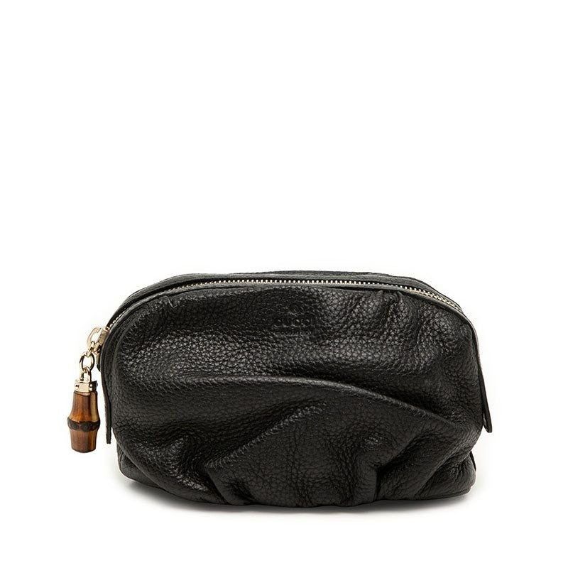 Gucci Gucci Bamboo Cosmetic Pouch Accessory Pouch Black Size ONE SIZE - 1 Thumbnail