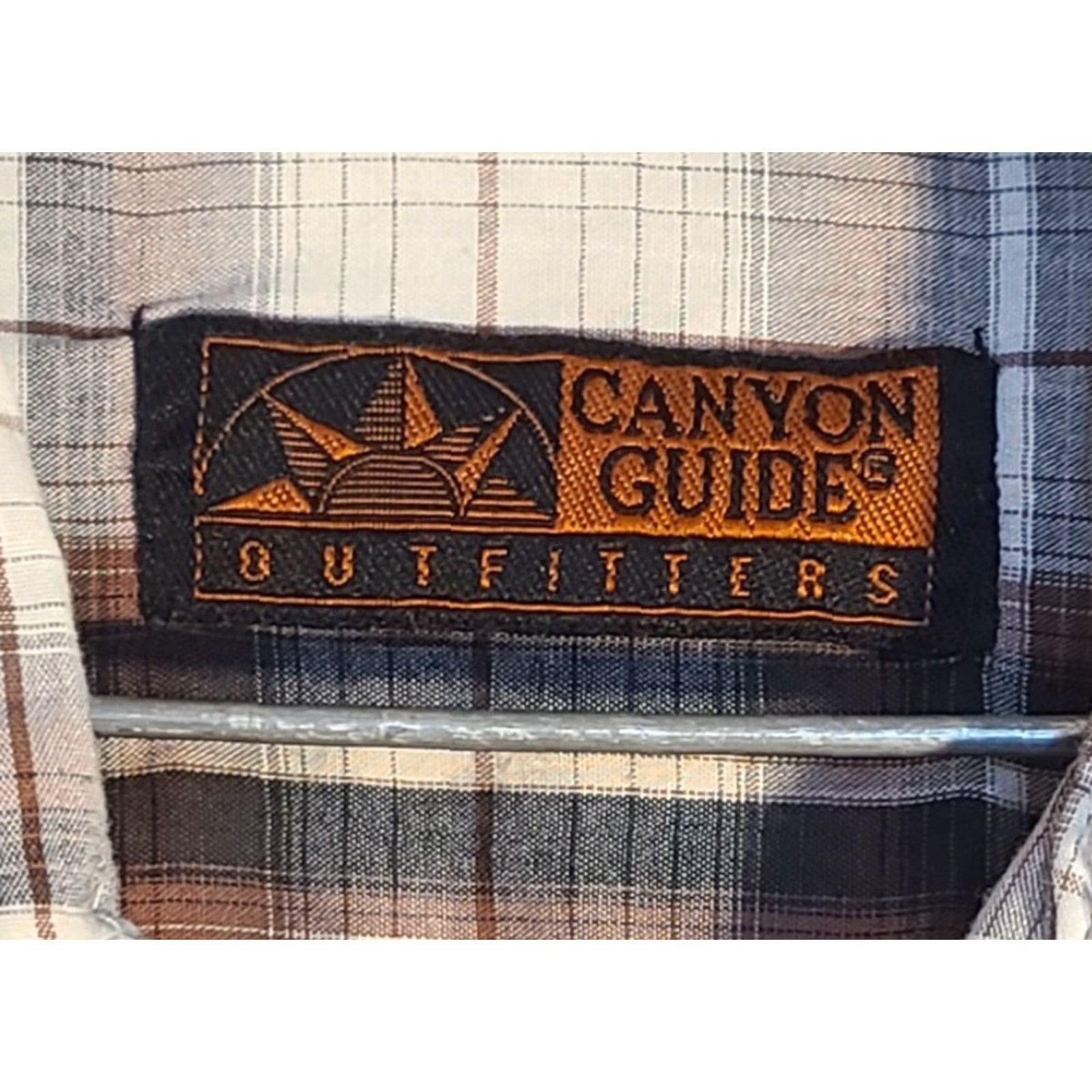 Vintage Canyon Guide Outfitters Mens Short Sleeve Button Up Western Pearl Snap Medium Size US 31 - 2 Thumbnail