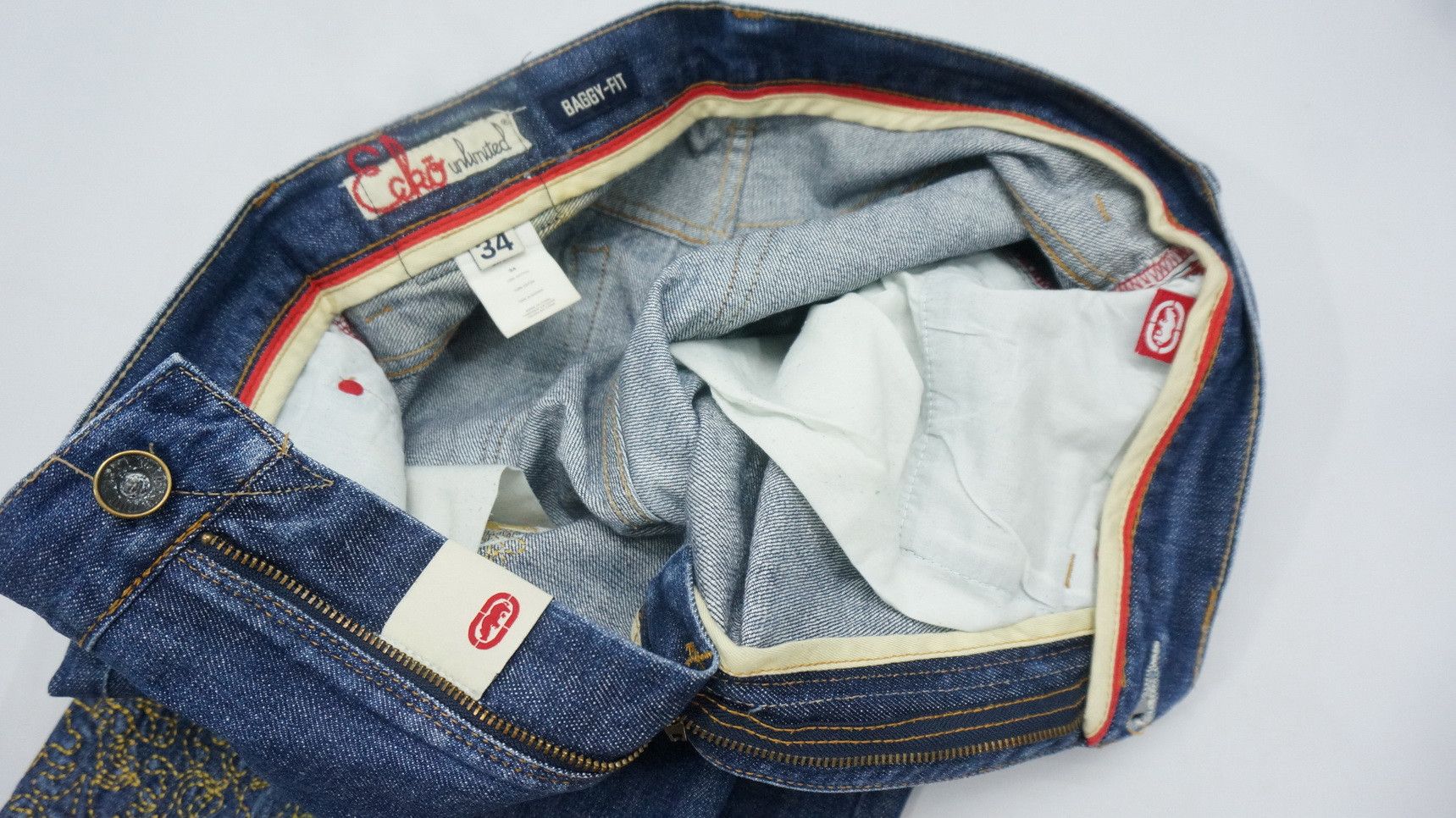 Ecko Unltd. ECKO Unlimited Classic Embroidered Vintage Baggy Jeans Size US 32 / EU 48 - 16 Thumbnail