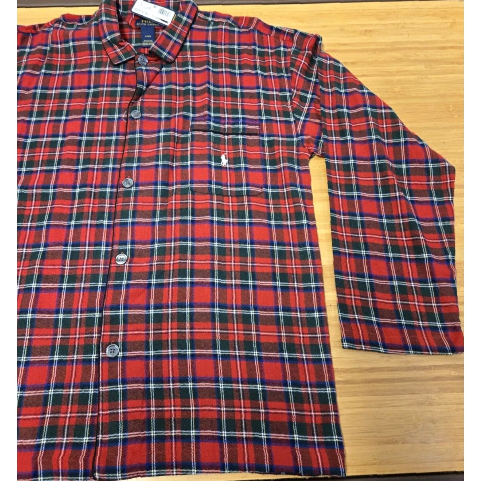Polo Ralph Lauren Polo Ralph Lauren Pajama Top Shirt Long Sleeve Red Plaid Embroidered Logo 100% Cotton Flannel Large Mens Button Up Pajama Top Size US L / EU 52-54 / 3 - 2 Thumbnail