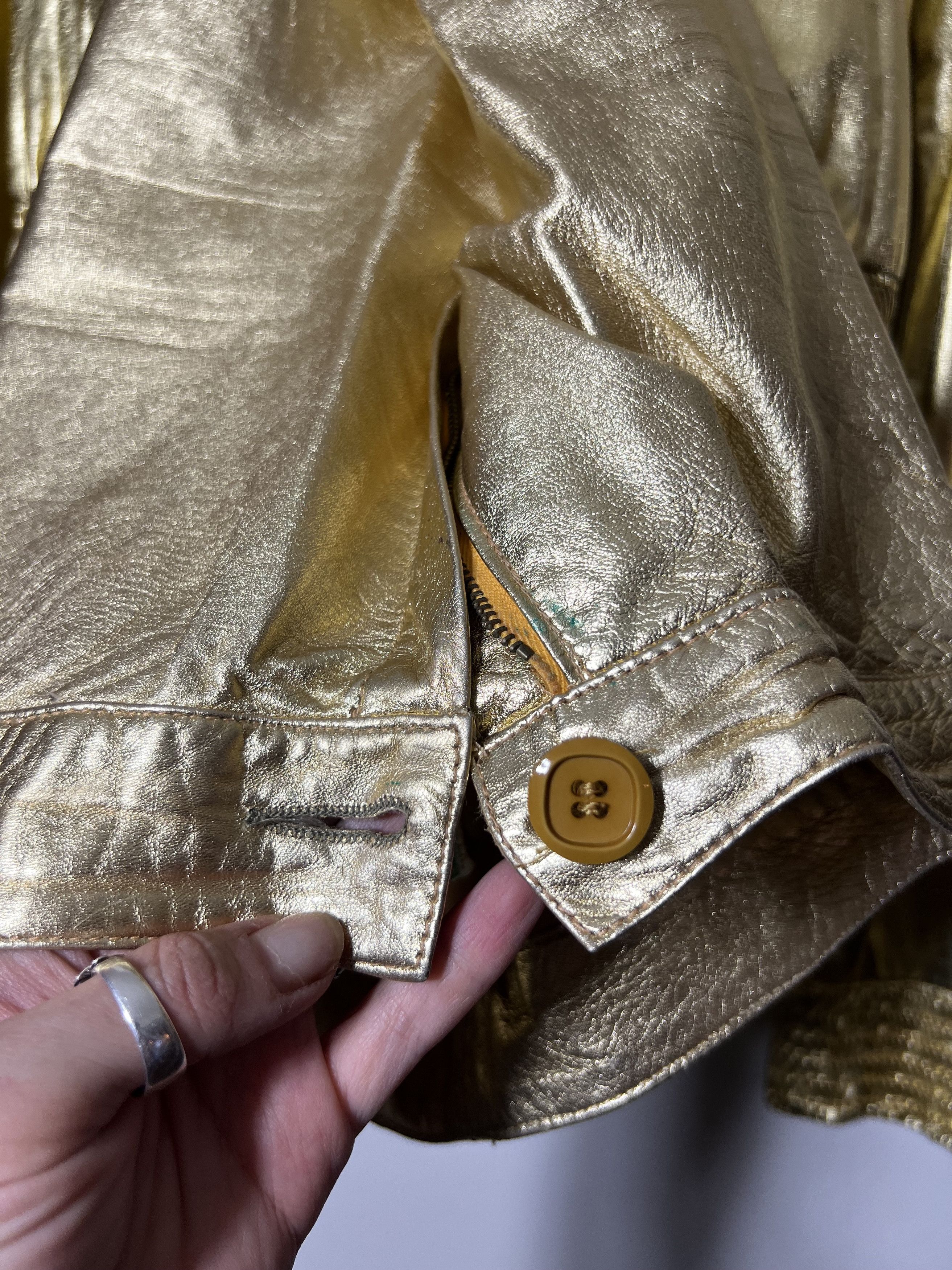 Designer × Vintage Vintage 70's Gold Suit - Climax by David Howard /Brigitte Na Size 26" / US 2 / IT 38 - 5 Thumbnail