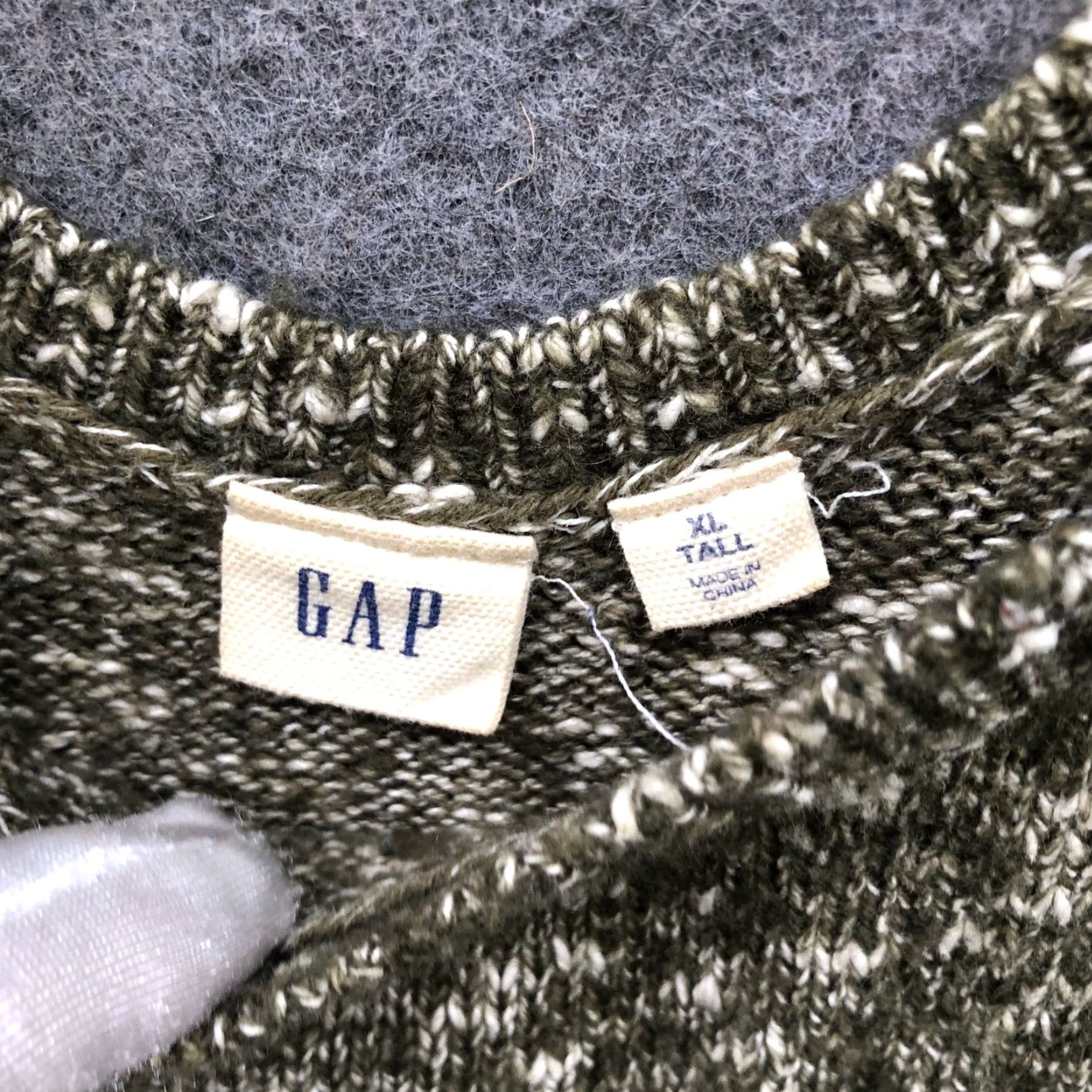 Gap VINTAGE Gap Womens Sweater Pullover Long Sleeve Scoop Neck XL Tall Green Heathered Cotton Blend Casual Winter Fall Spring Mens Size XL / US 12-14 / IT 48-50 - 6 Thumbnail