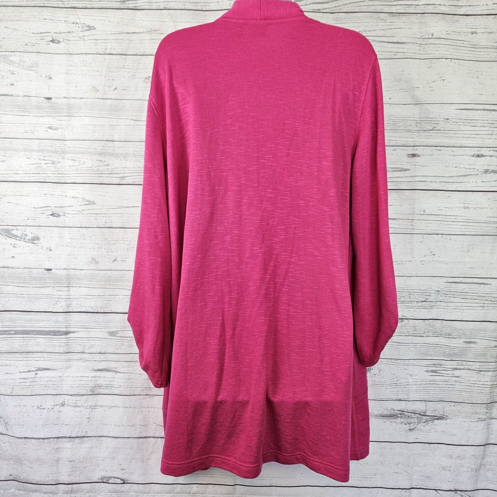 Vintage Chicos Zenergy Womens Cardigan XL Solid Pink Rayon Blend Open Front Shirt Womens XL Pink Cardigan 90s? Size XL / US 12-14 / IT 48-50 - 3 Thumbnail