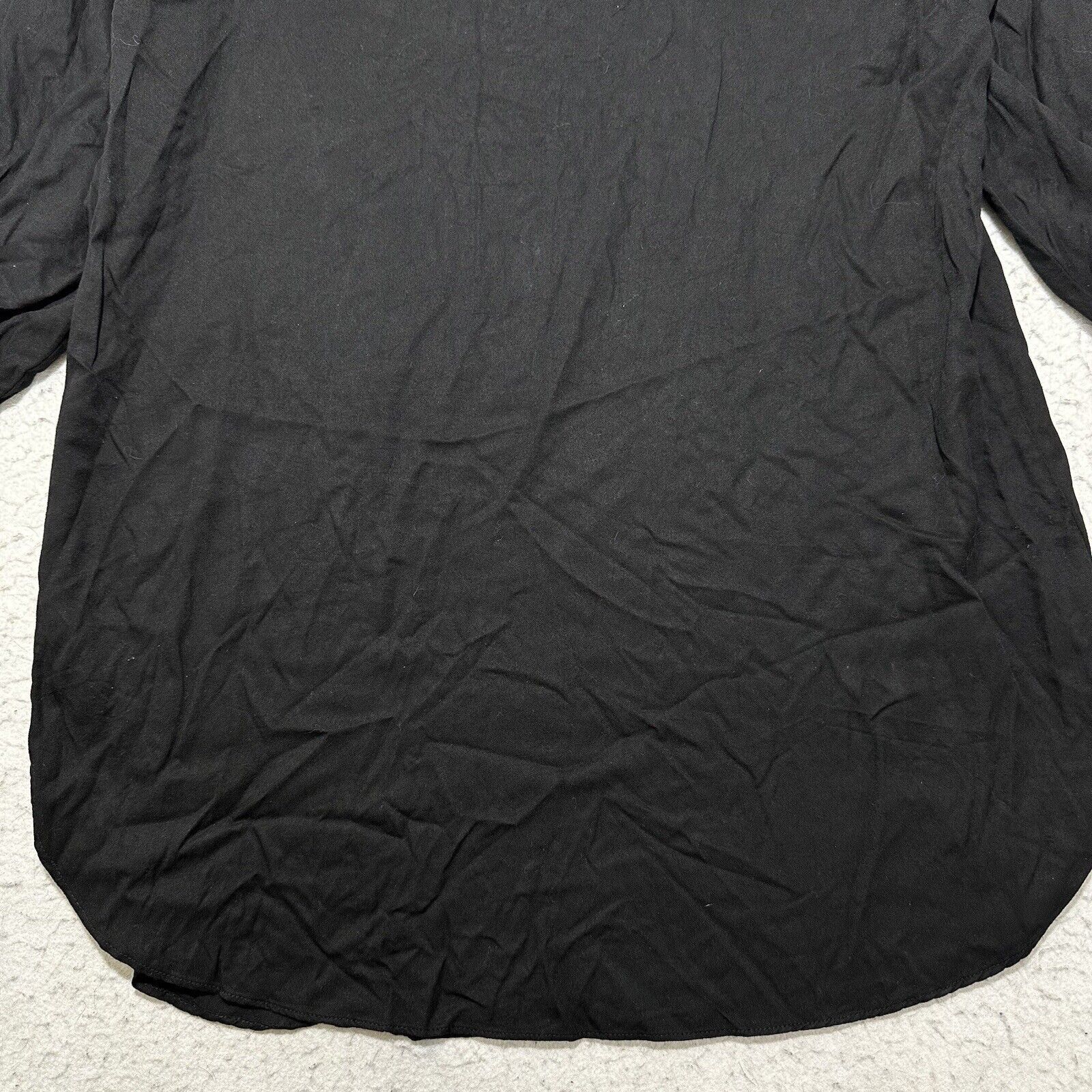 H&M H&M XS Black V-Neck Pullover Tunic Hem Shirt Dress Viscose Size XS / US 0-2 / IT 36-38 - 7 Thumbnail