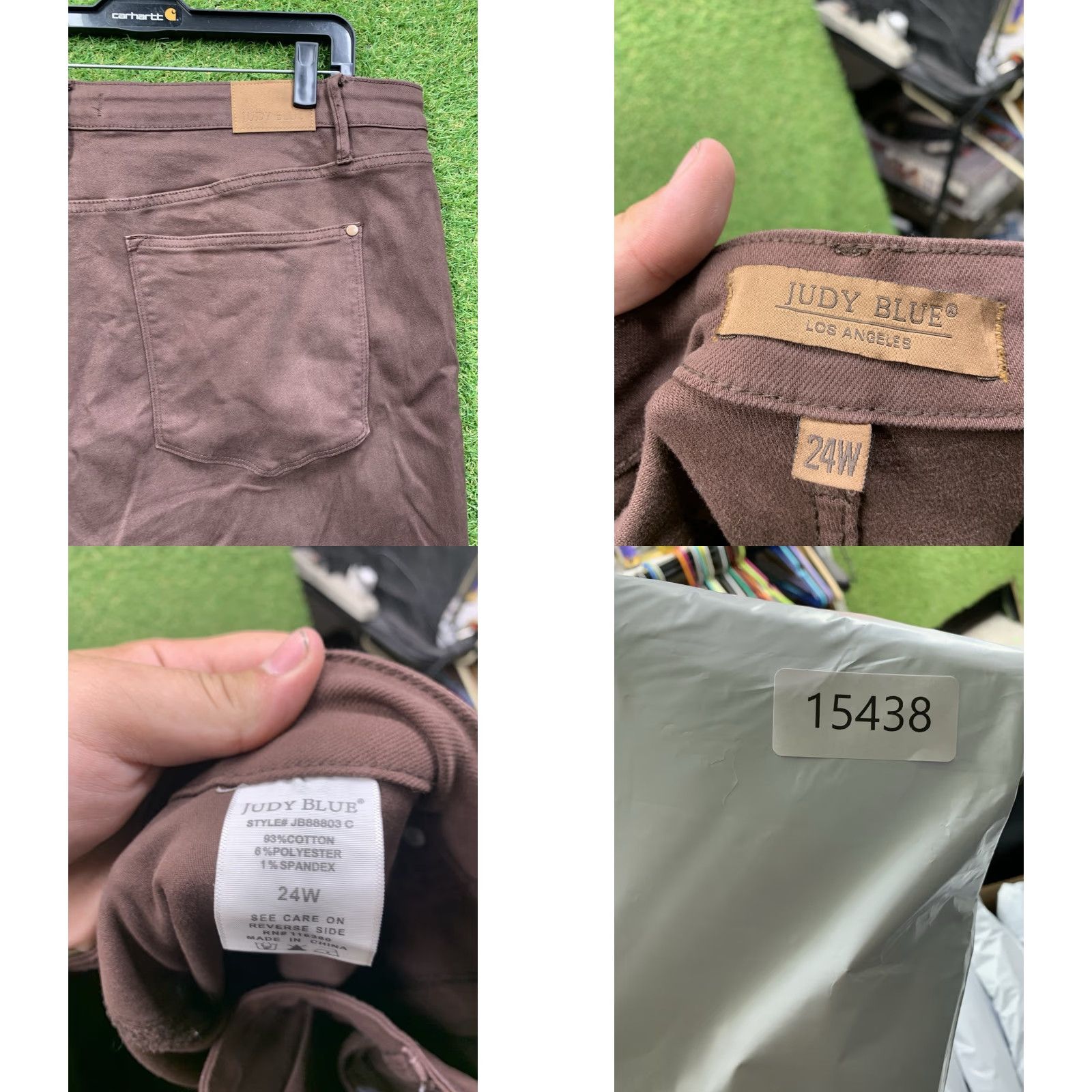Denime Judy Blue Garment Dyed Flared Jeans Womens Size 20W Brown Stretch Denim Size 42" / US 20 - 8 Thumbnail
