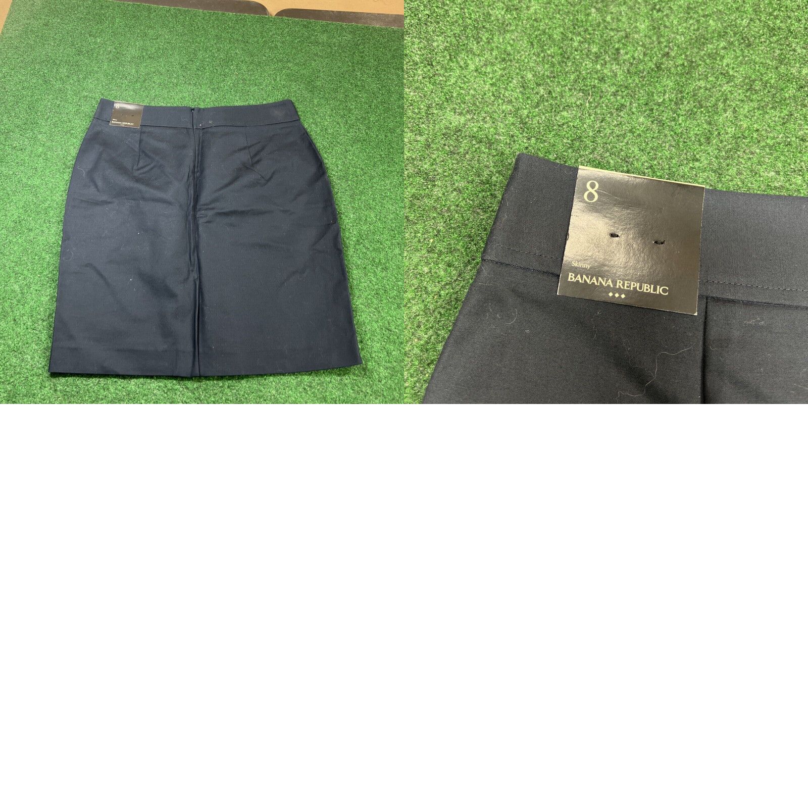 Banana Republic Banana Republic A-Line Skirt Womens 8 Navy Blue Pull On Zip Side Business New Size 30" / US 8 / IT 44 - 8 Thumbnail