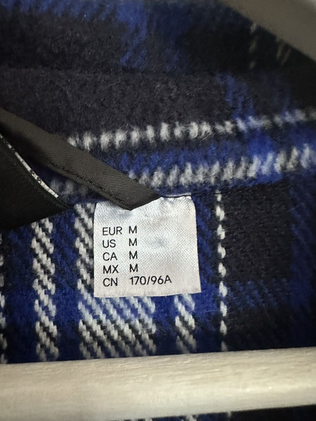 H&M H&M Loose Fit Lightweight Navy Checkered Shacket Size M / US 6-8 / IT 42-44 - 3 Thumbnail