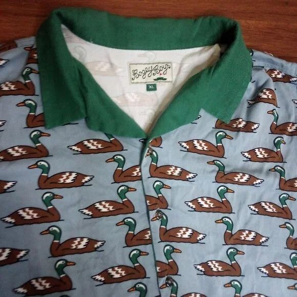 Bogey Boys Bogey Boys Ducks Pattern Golf Button Shirt Collar Size US XL / EU 56 / 4 - 1 Thumbnail