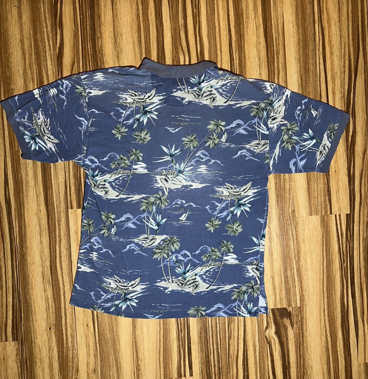 Tommy Bahama Tommy Bahama Polo in Ocean Blue with Palm Patterns Size US L / EU 52-54 / 3 - 5 Thumbnail