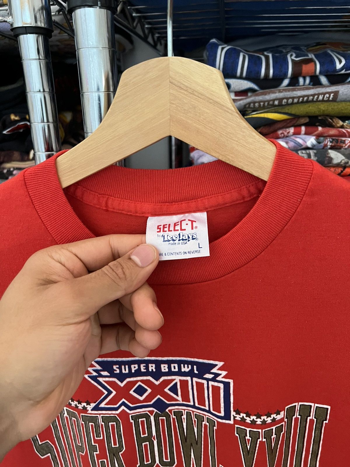 Logo 7 1988 Super Bowl XXIII San Francisco 49ers NFL Champions Tee Size US L / EU 52-54 / 3 - 4 Thumbnail