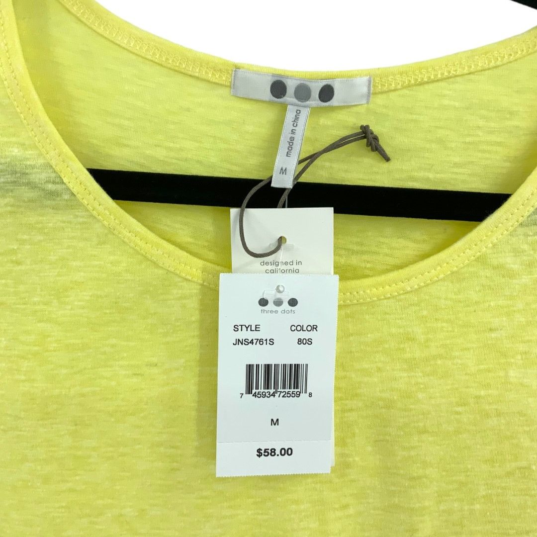 Other Three Dots Yellow Short Sleeve Pocket T Shirt Medium NWT $58 Size M / US 6-8 / IT 42-44 - 3 Thumbnail