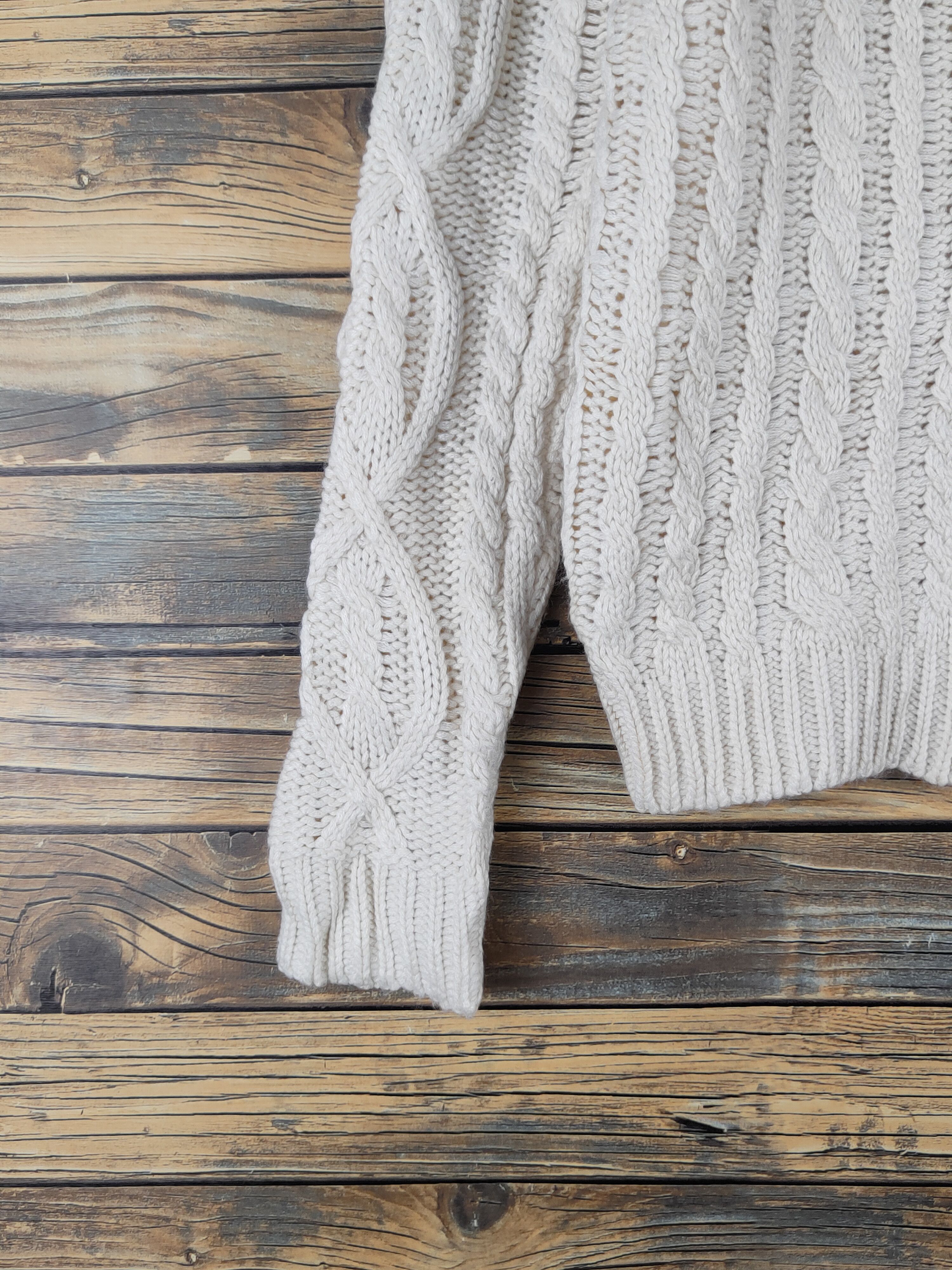 Aran Isles Knitwear Japan vintage Cream cable Knitwear Sweatshirts #W1183 Size M / US 6-8 / IT 42-44 - 4 Thumbnail