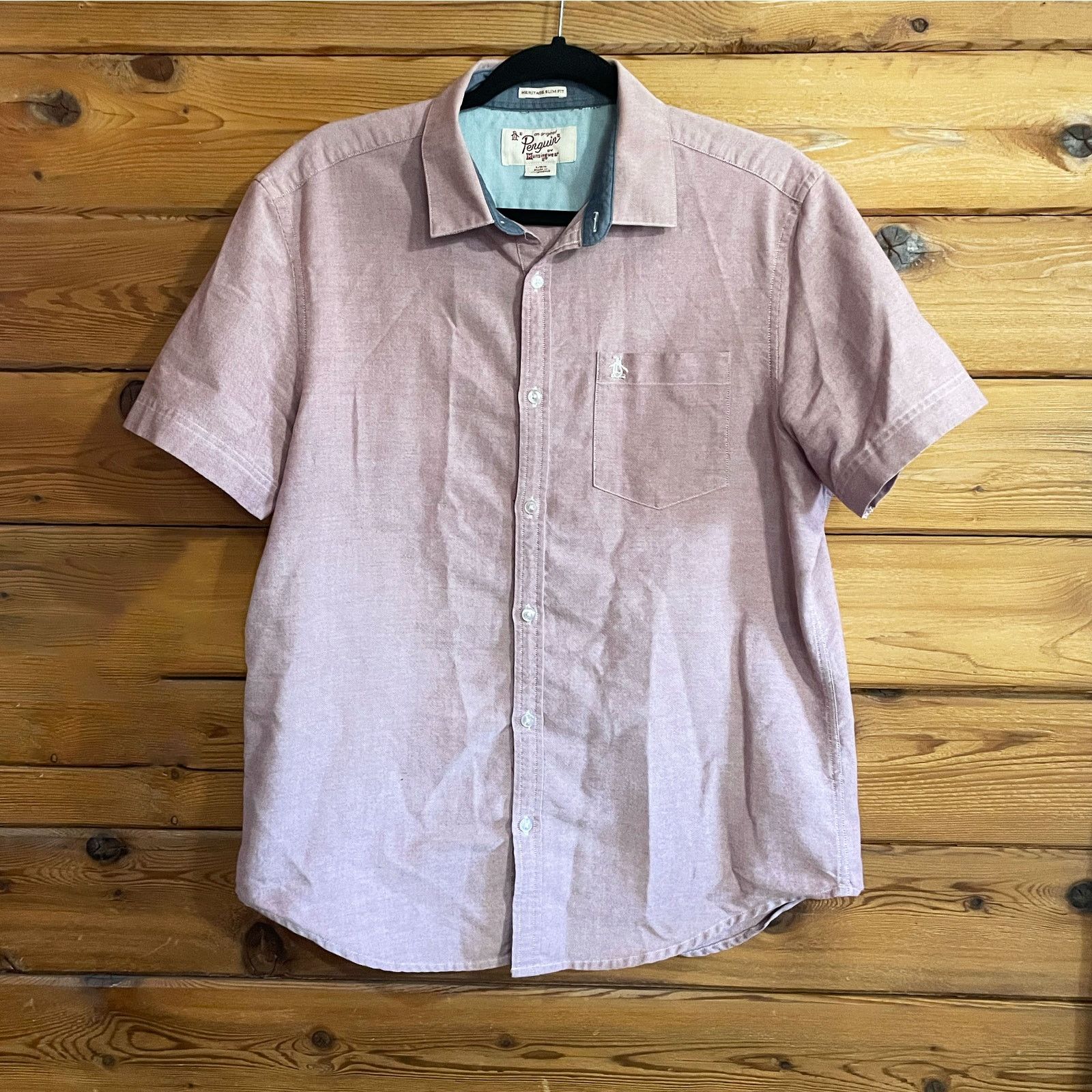 Store ORIGINAL Penguin Lavender Shirt Size Large