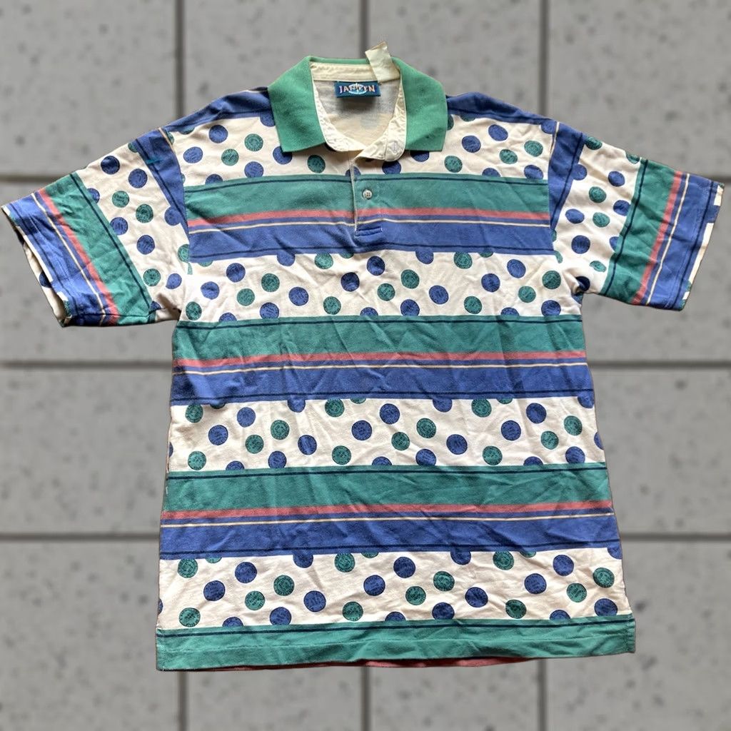 Jantzen VINTAGE Jantzen Polo Shirt Mens Large All Over Print AOP Passport Stamps Retro Size US L / EU 52-54 / 3 - 1 Thumbnail