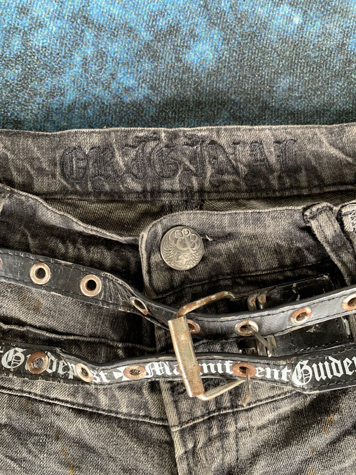 If Six Was Nine 💥 OriginalStyle Distressed Double Waist Denim Size US 32 / EU 48 - 14 Thumbnail