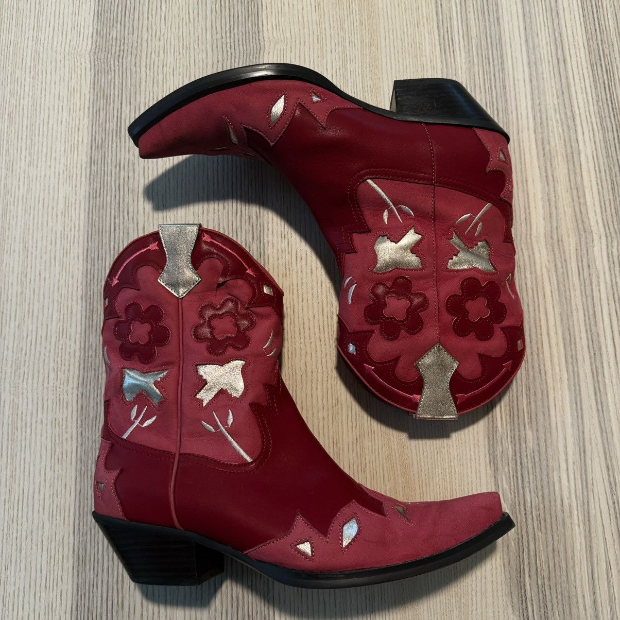 Jeffrey Campbell Jeffery Campbell Looney Cowboy Boot in Pink & Red - 8.5 Size US 8.5 / IT 38.5 - 3 Thumbnail