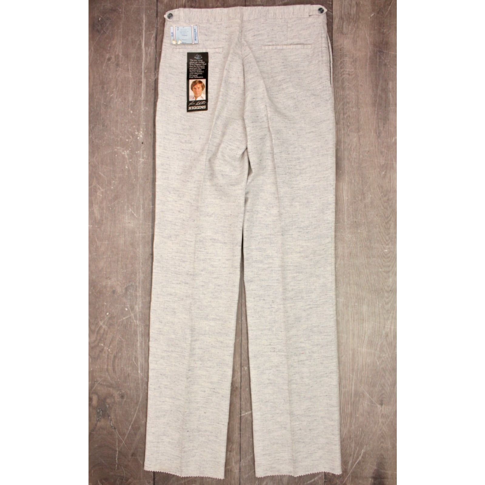 Vintage NOS 1970s Grey Flecked Polyester Disco Slacks - Men's 35 Regular Inseam 39 Vintage 70s Pants Size US 35 - 3 Thumbnail