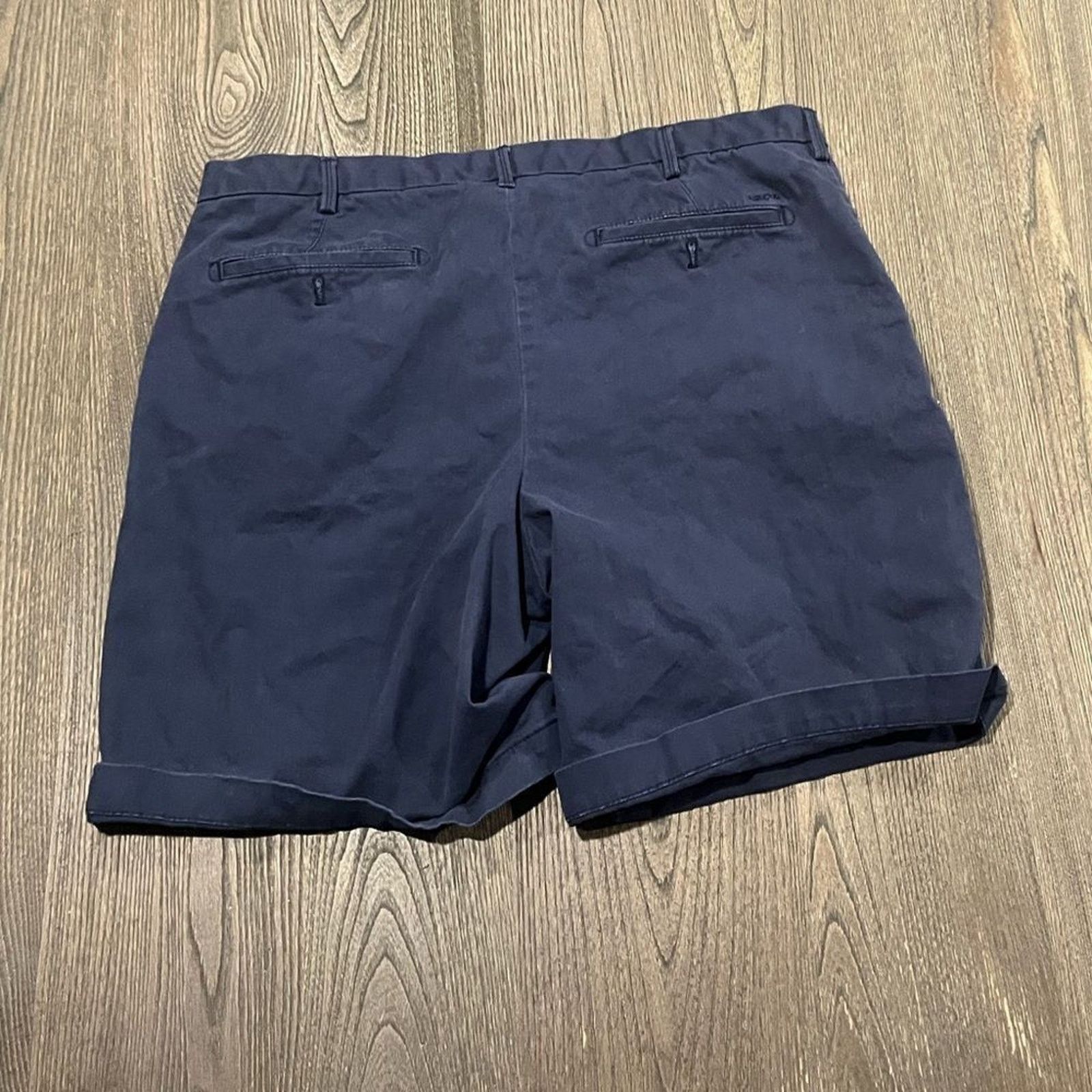 Izod IZOD Saltwater Navy Blue Cotton Chino Shorts Size 36 Size US 36 / EU 52 - 5 Thumbnail