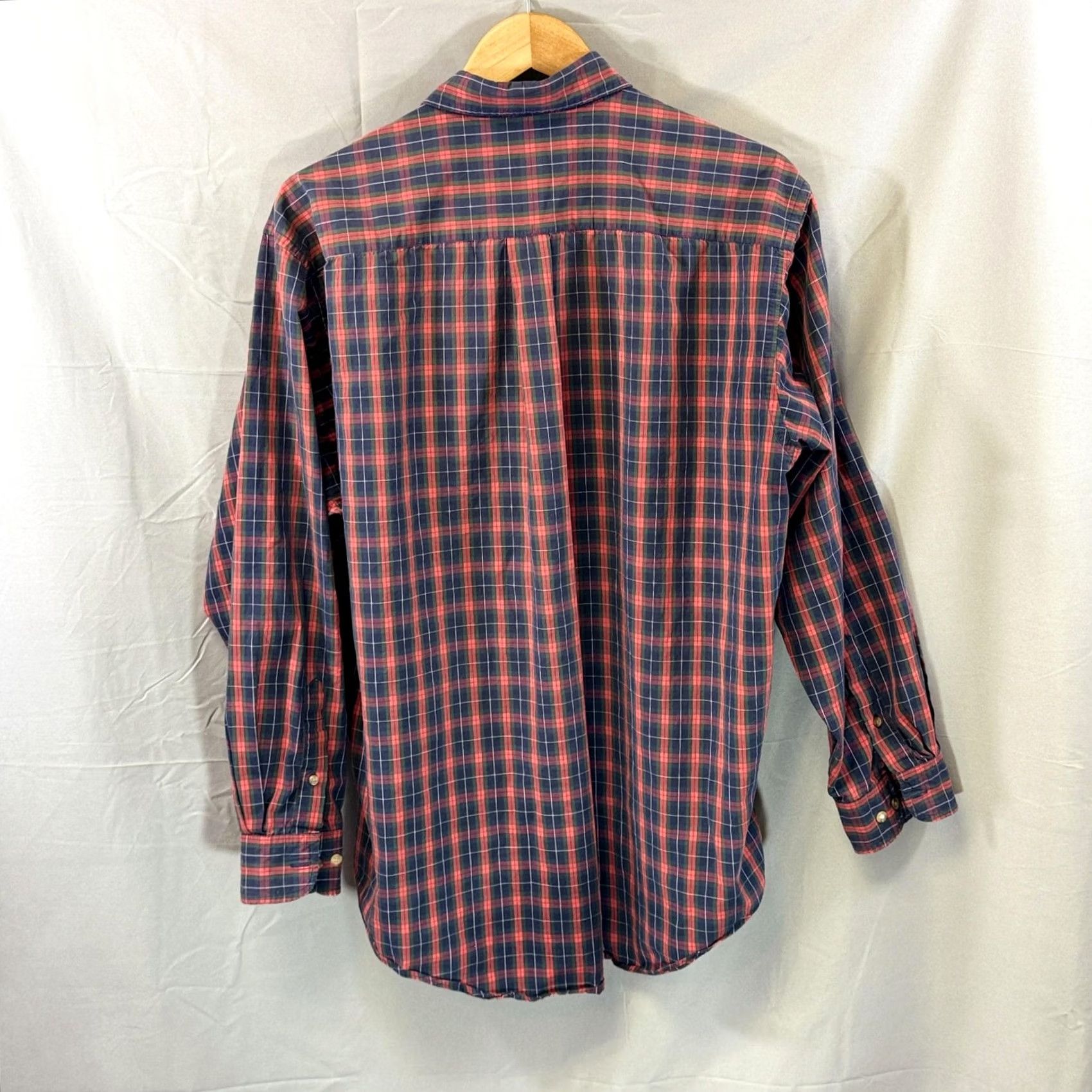 Brooks Brothers VINTAGE Brooks Brothers Mens XL Red Blue Plaid Button Down All Cotton Hong Kong Shirt Size US XL / EU 56 / 4 - 2 Thumbnail