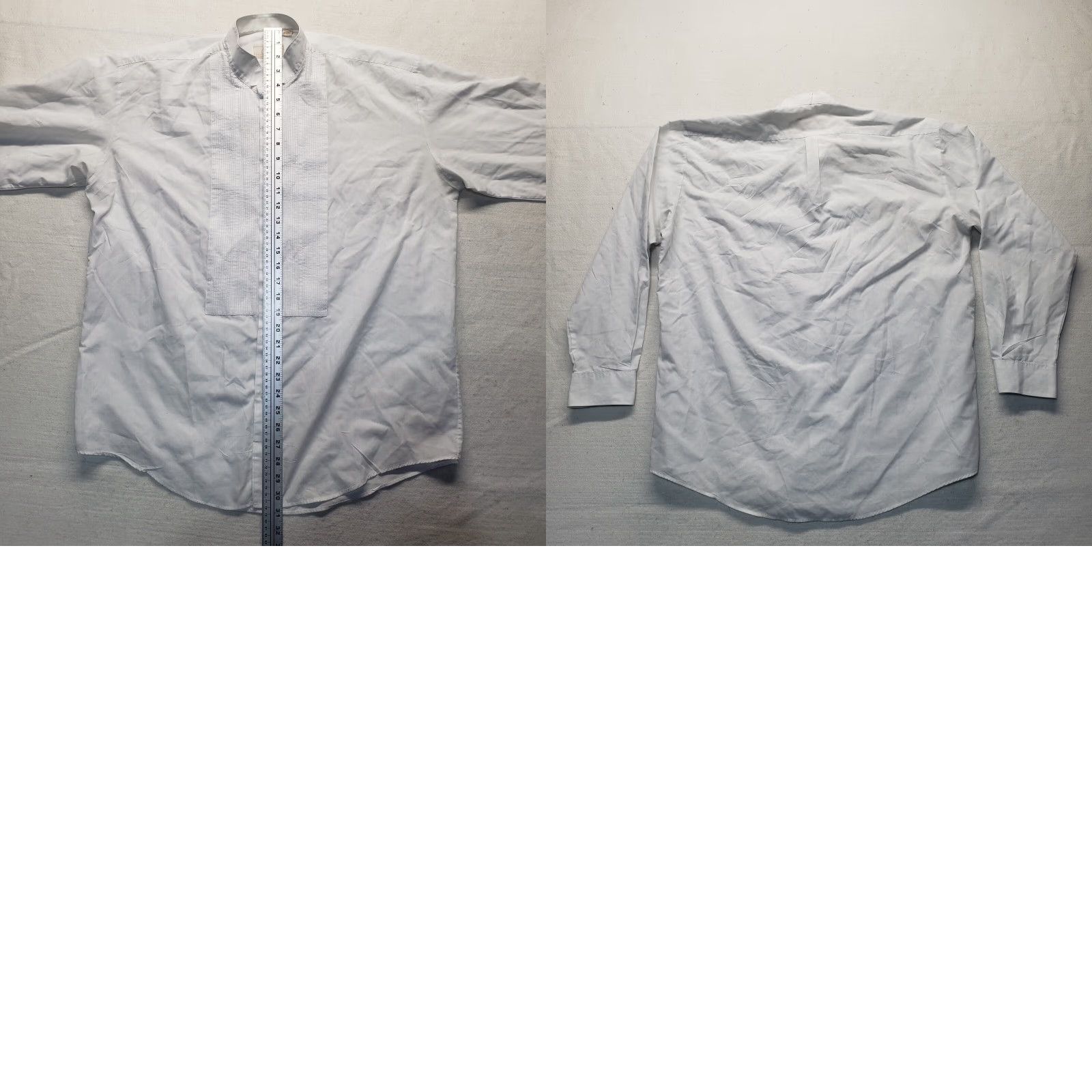 Vintage Crafter's Collection White Tuxedo Shirt Dress Shirt Men L Large Adult Texas Theme Glitter Tree Print Southwest Design Casual Party/Cocktail Size US L / EU 52-54 / 3 - 8 Thumbnail