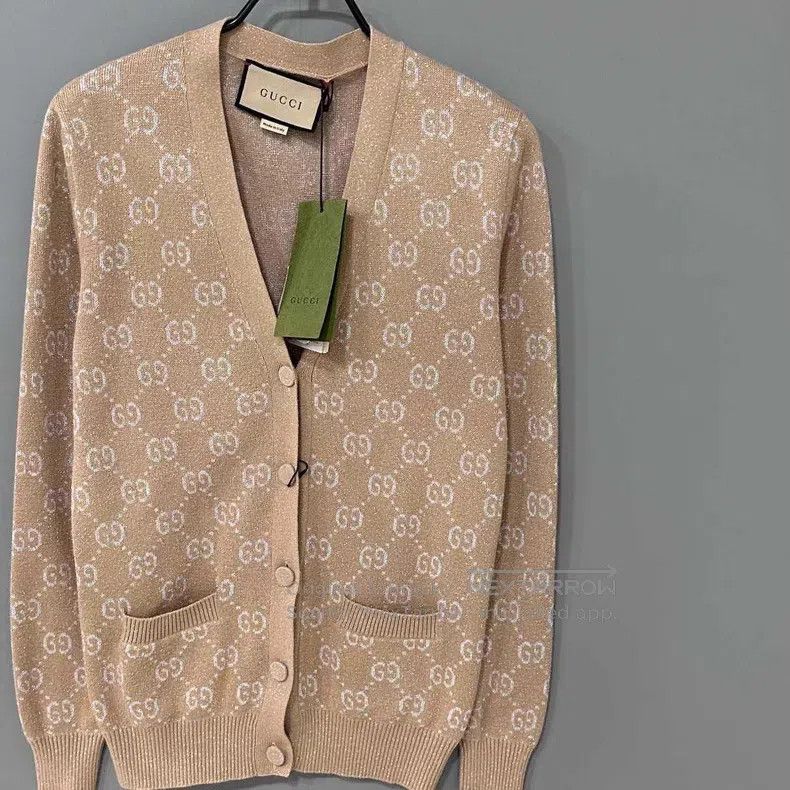 Gucci Gucci Gold and silver thread GG jacquard knitted cardigan Size S / US 4 / IT 40 - 2 Thumbnail