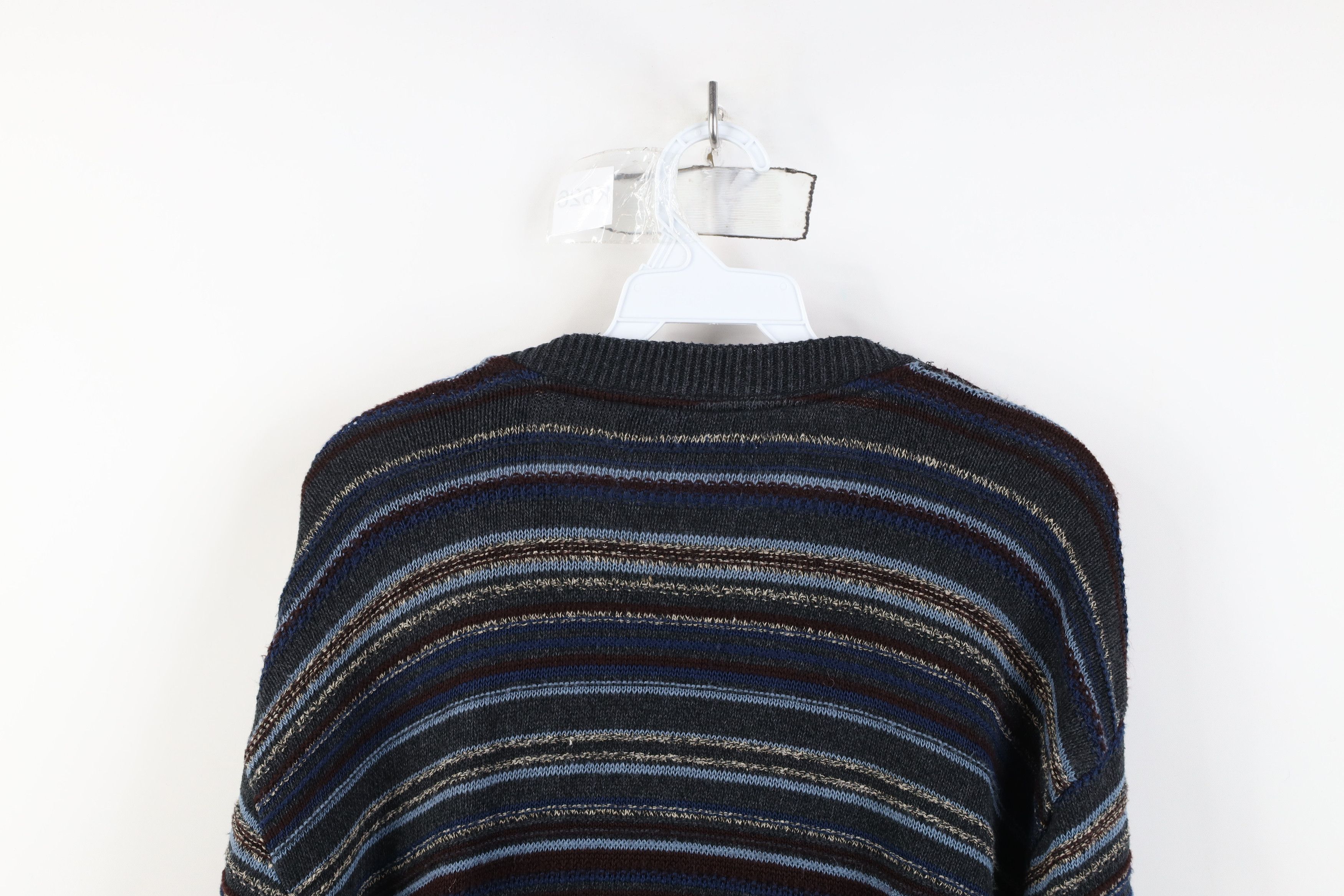 Vintage Vintage 90s Coogi Style Striped Knit Crewneck Sweater Size US XL / EU 56 / 4 - 11 Thumbnail