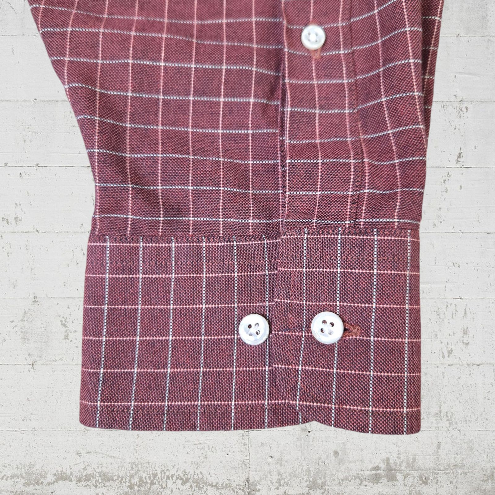 Vintage Vintage Dark Red Plaid Oxford Shirt Size 17 Size US L / EU 52-54 / 3 - 6 Thumbnail