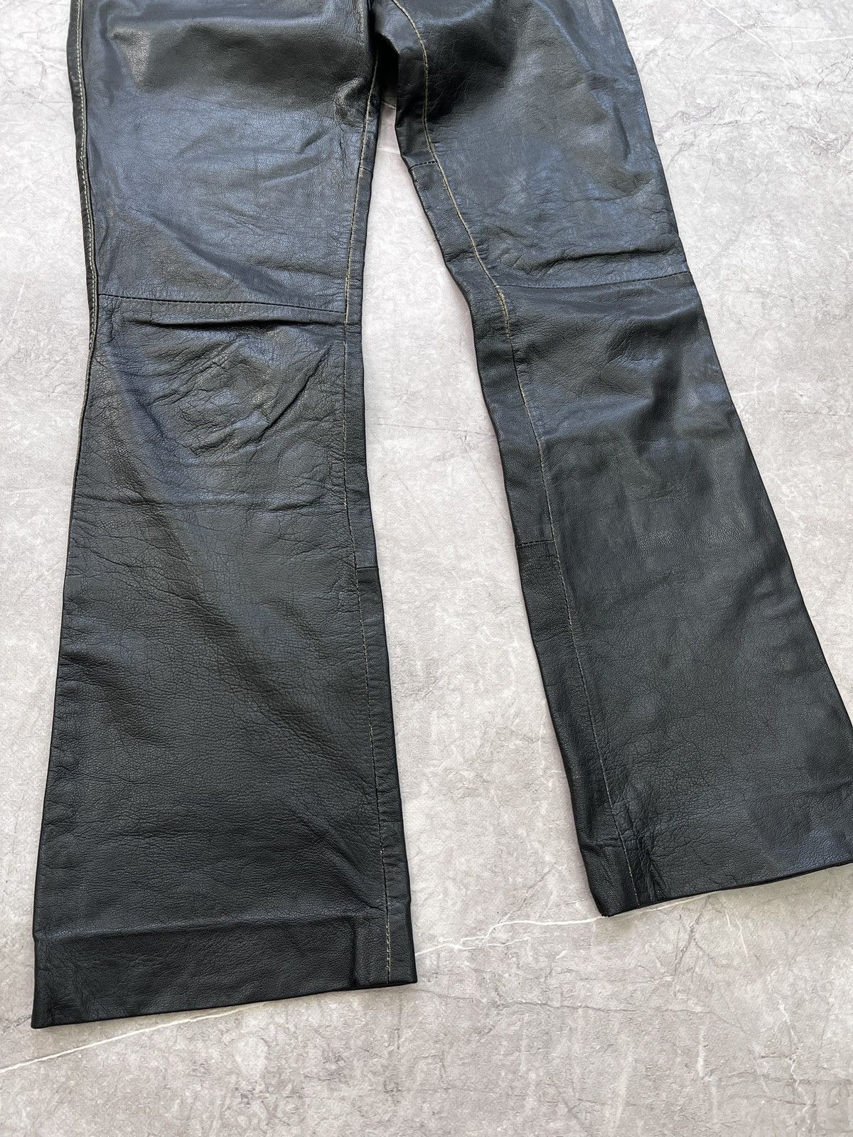 14th Addiction × Vintage VINTAGE zipper 14thaddiction style moto leather 90s pants Size US 30 / EU 46 - 3 Thumbnail