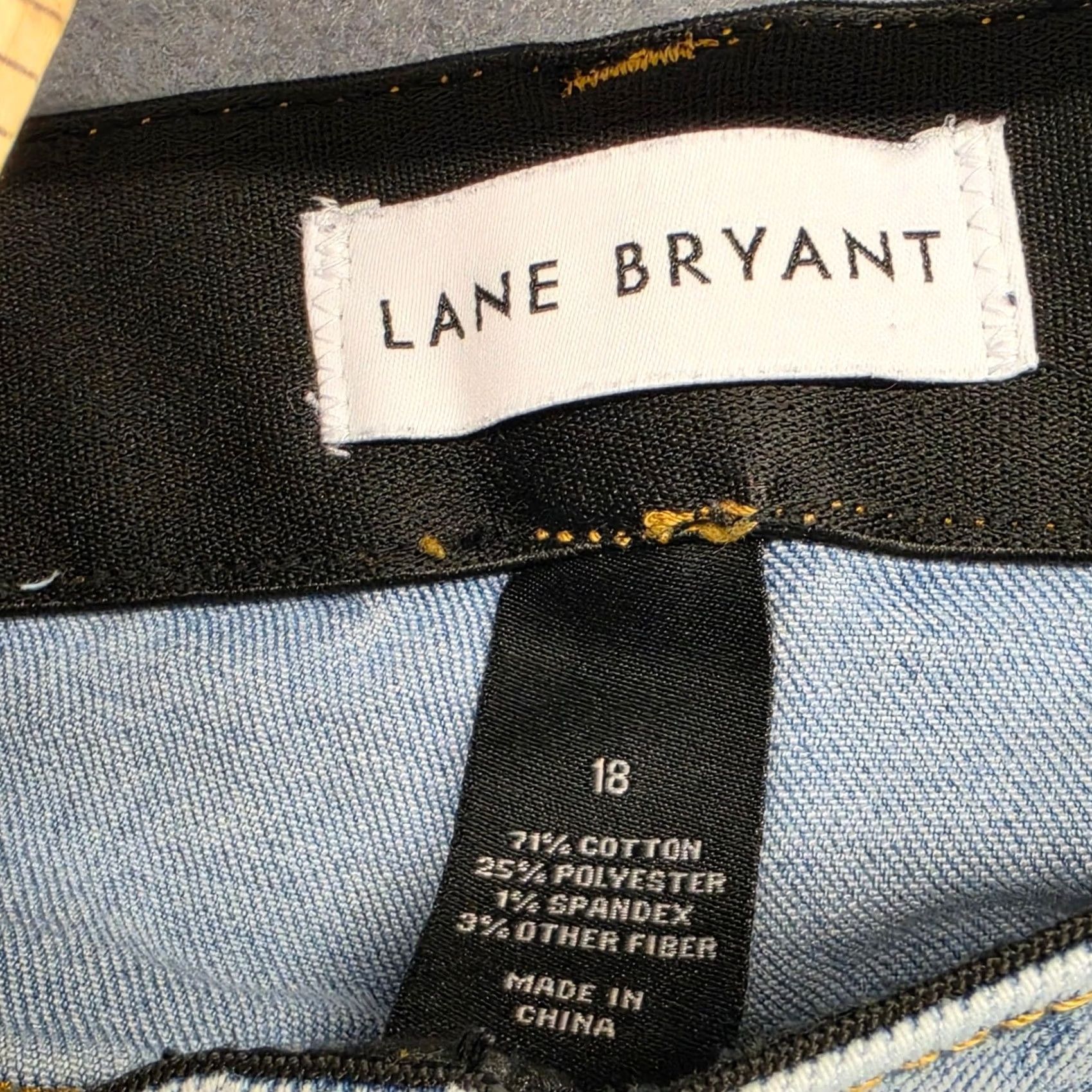 Vintage Lane Bryant Womens 18 Skinny Stretch Distressed Denim Jeans Light Wash Pants Size 40" / US 18 - 3 Thumbnail