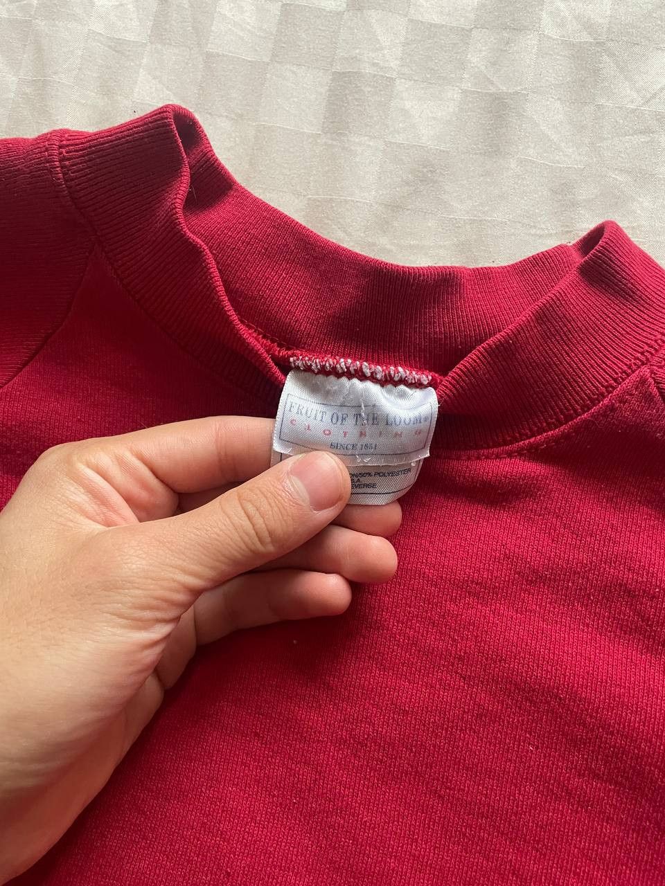 Fruit Of The Loom Vintage Fruit Of The Loom Sweatshirt Red 80s Blank Fleece Size US XL / EU 56 / 4 - 3 Thumbnail