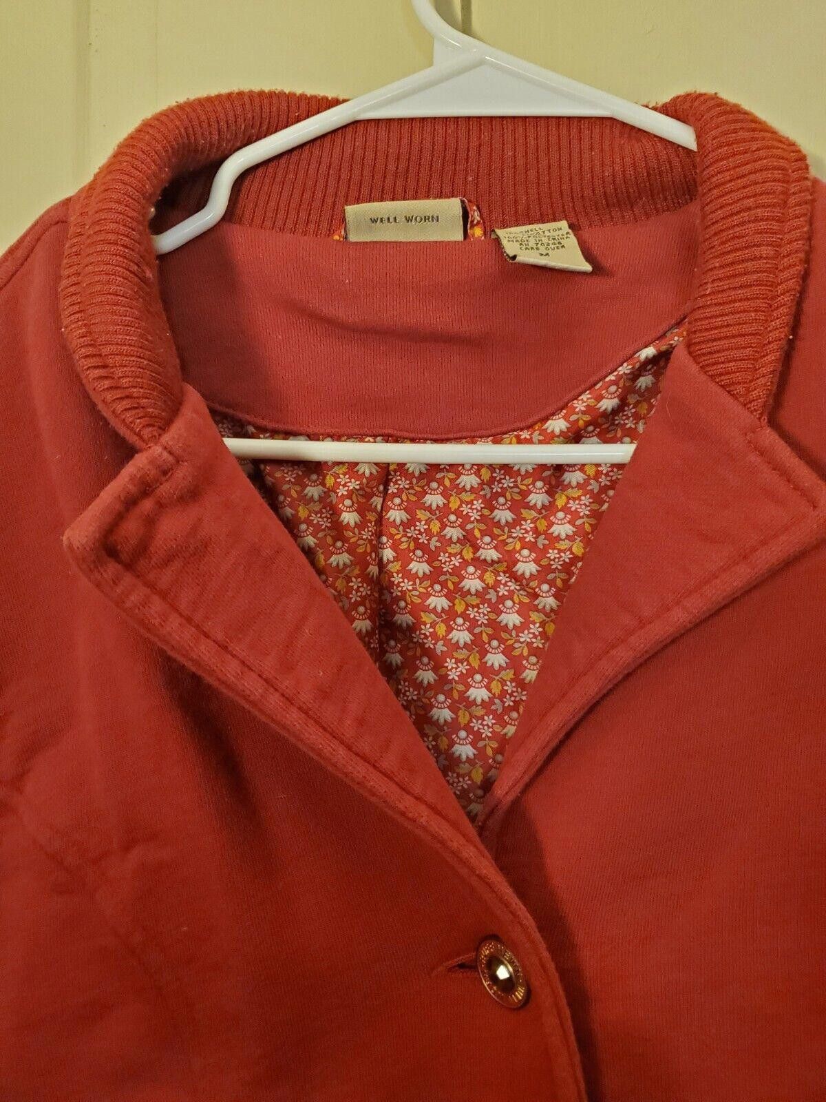 Designer Ruff Hewn Red Knit Jacket Blazer Gold Rhinestone Buttons M Size M / US 6-8 / IT 42-44 - 5 Thumbnail