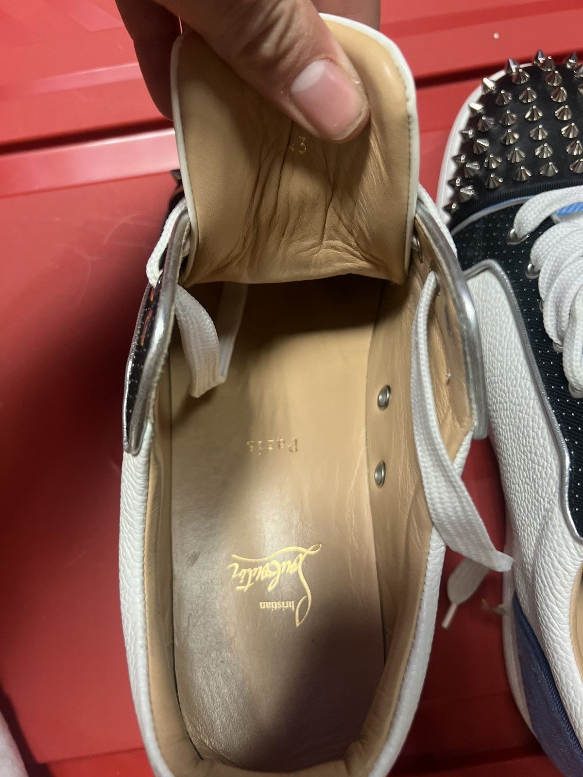 Christian Louboutin Christian Louboutin Louis Plato flat white lows Size US 10 / EU 43 - 4 Thumbnail