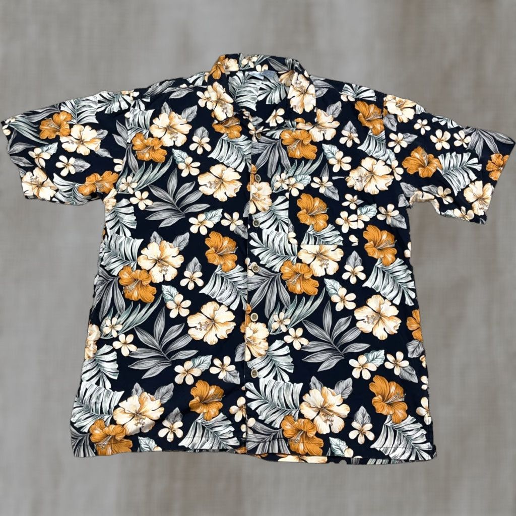 Ocean Pacific VINTAGE Ocean Pacific Shirt Men XL Black Floral Button Up Hawaiian Beach Hula Size US XL / EU 56 / 4 - 1 Thumbnail
