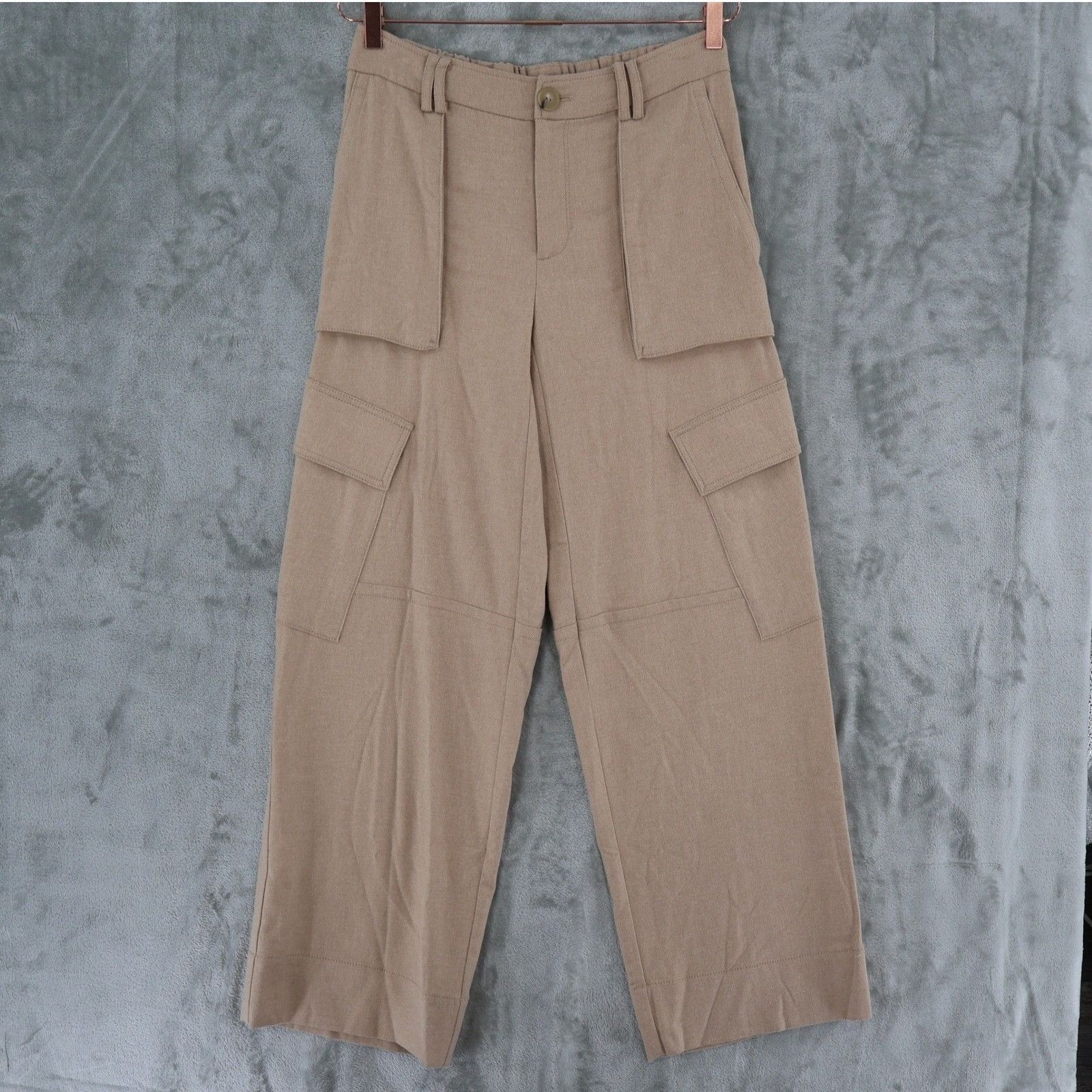 Vince Vince Wide Leg Cargo Pants Women 6 Tan Utility High Rise NWT Size 28" / US 6 / IT 42 - 1 Thumbnail