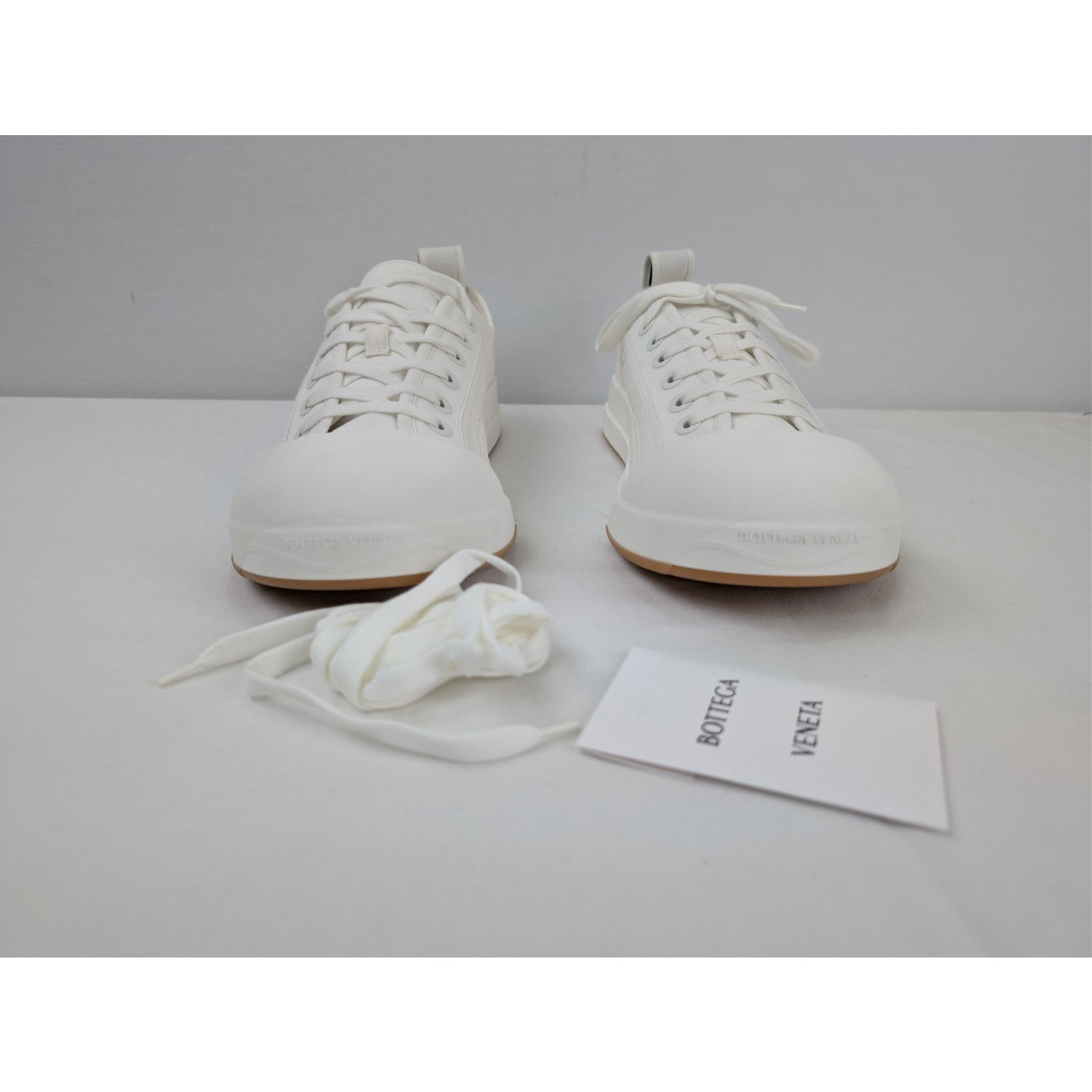 Bottega Veneta o1rshd1 Canvas Vulcan Low top Sneaker in Optic White Size US 12 / EU 45 - 10 Thumbnail