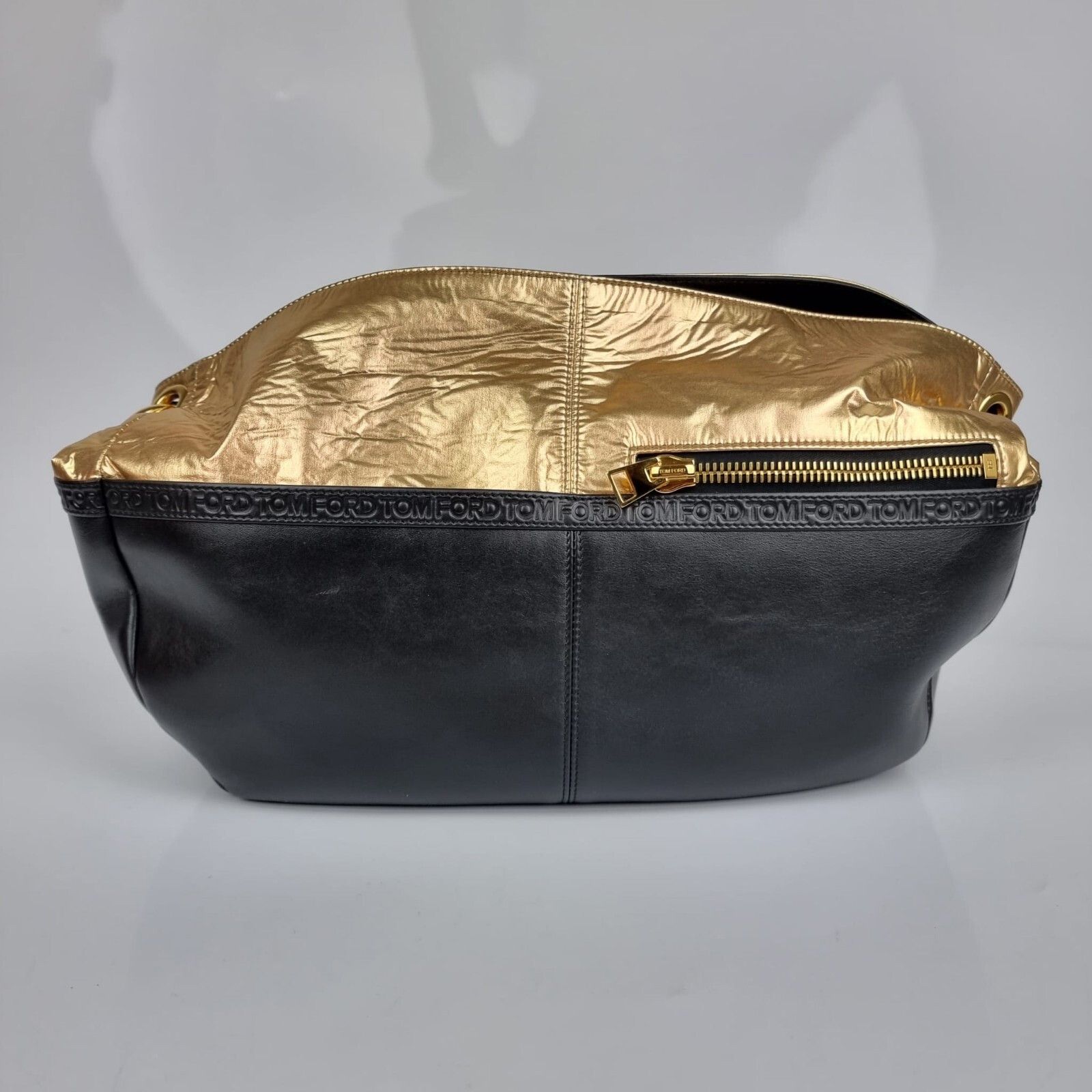 TOM FORD Black/Gold Shoulder Bag New