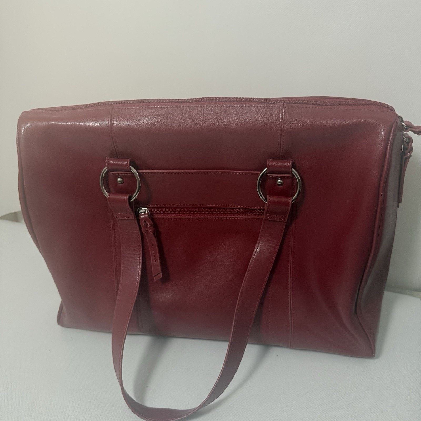 Other Franklin Covey Leather Bag Red Expandable Briefcase Laptop Size ONE SIZE - 2 Thumbnail