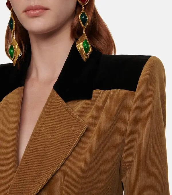 Saint Laurent Paris o1bcso1str1125 Tailored Jumpsuit in Corduroy in Brown Size 30" / US 8 / IT 44 - 4 Thumbnail