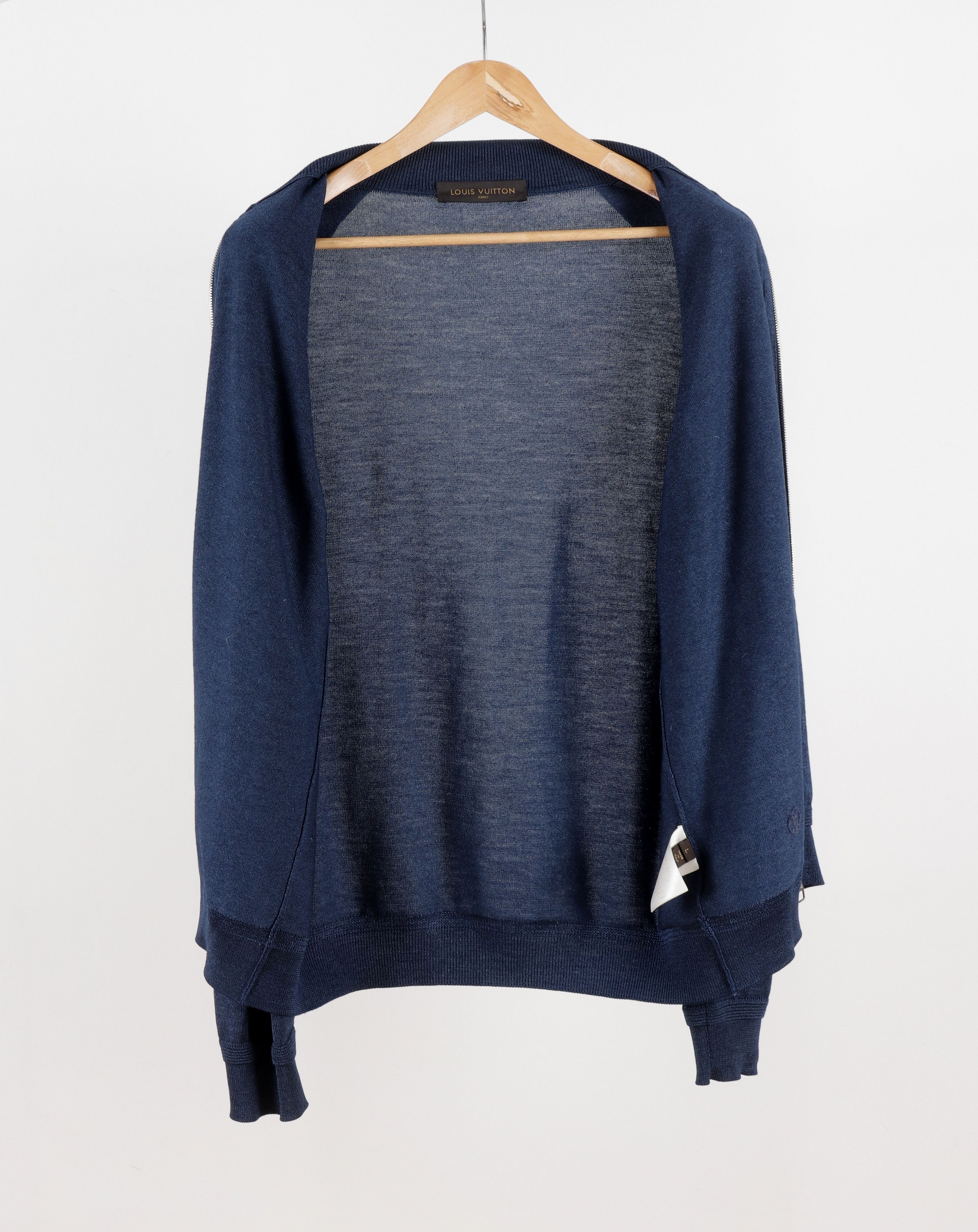 Louis Vuitton Louis Vuitton Wool Silk Blue Zip Sweater Size US L / EU 52-54 / 3 - 4 Thumbnail