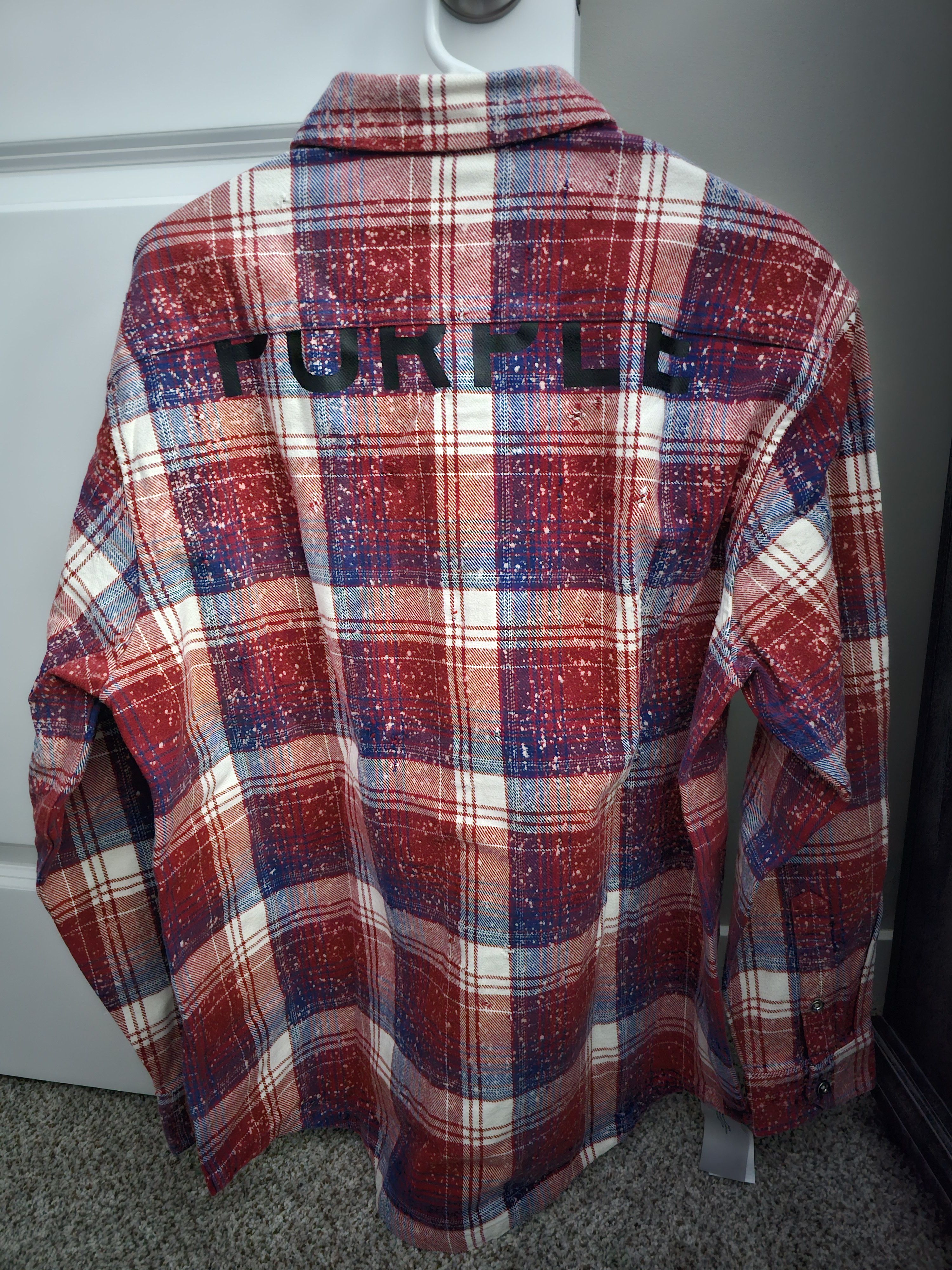 Purple Brand Purple Brand Long Sleeve Logo Flannel Buttondown Shirt Size US M / EU 48-50 / 2 - 7 Thumbnail