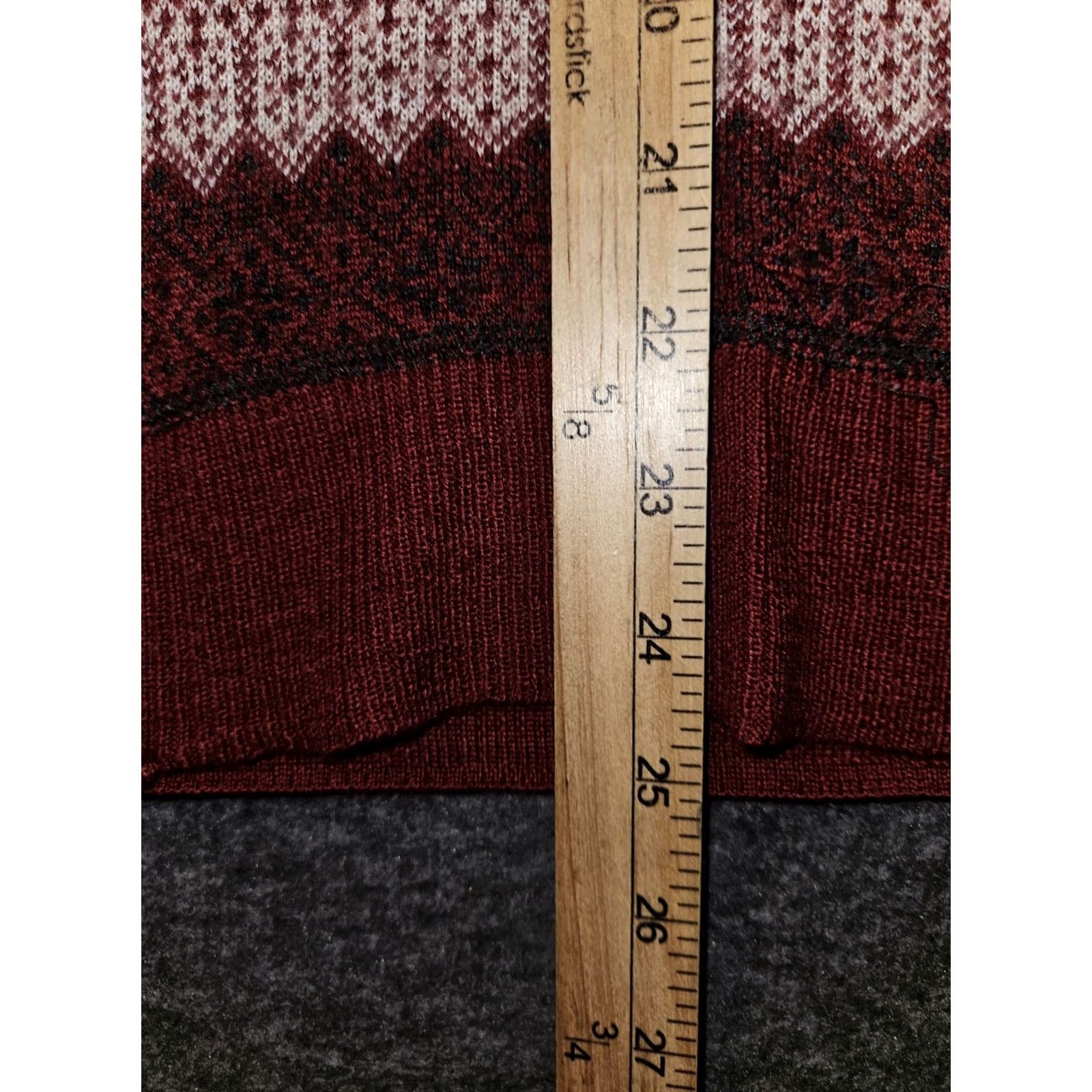 Eddie Bauer Eddie Bauer Full Zip Sweater Women's XL Red Fair Isle Wool Blend Classic Holiday Outdoor Ski Size XL / US 12-14 / IT 48-50 - 4 Thumbnail