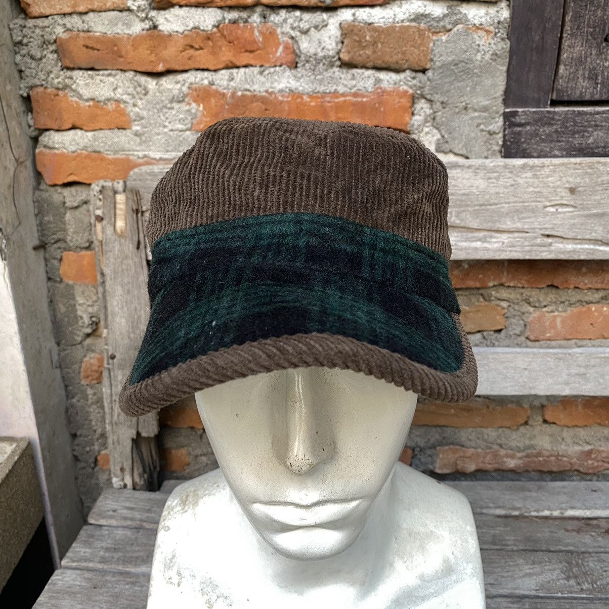 Japanese Brand BROWN & PLAID CORDUROY MIX WOOL COMANDO PATROL CAP Size ONE SIZE - 4 Thumbnail